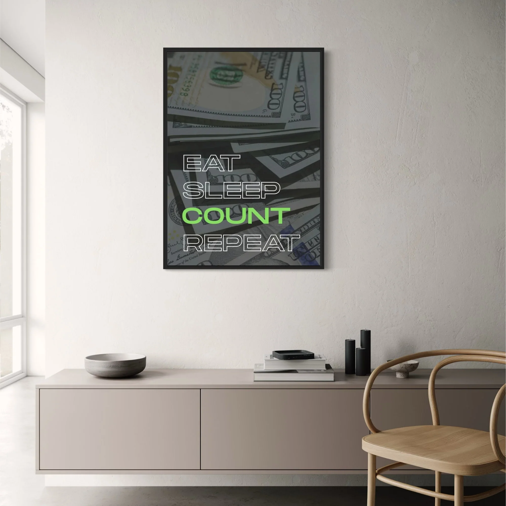 Eat Sleep Count Repeat | Money Hustle Motivation - Image 2