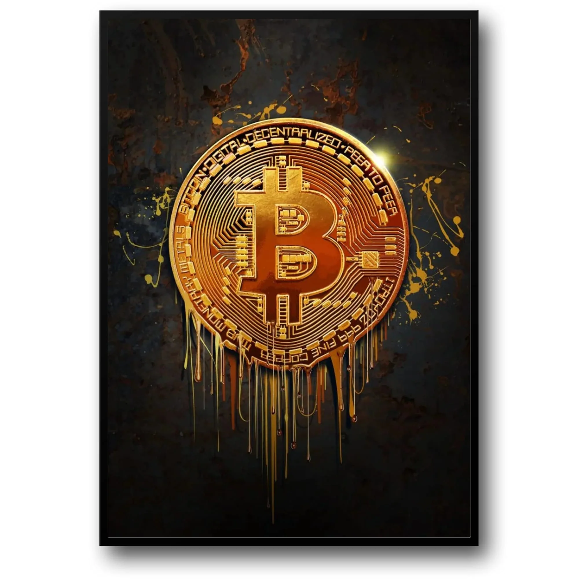 Bitcoin Gold Drip | Digital Currency Art