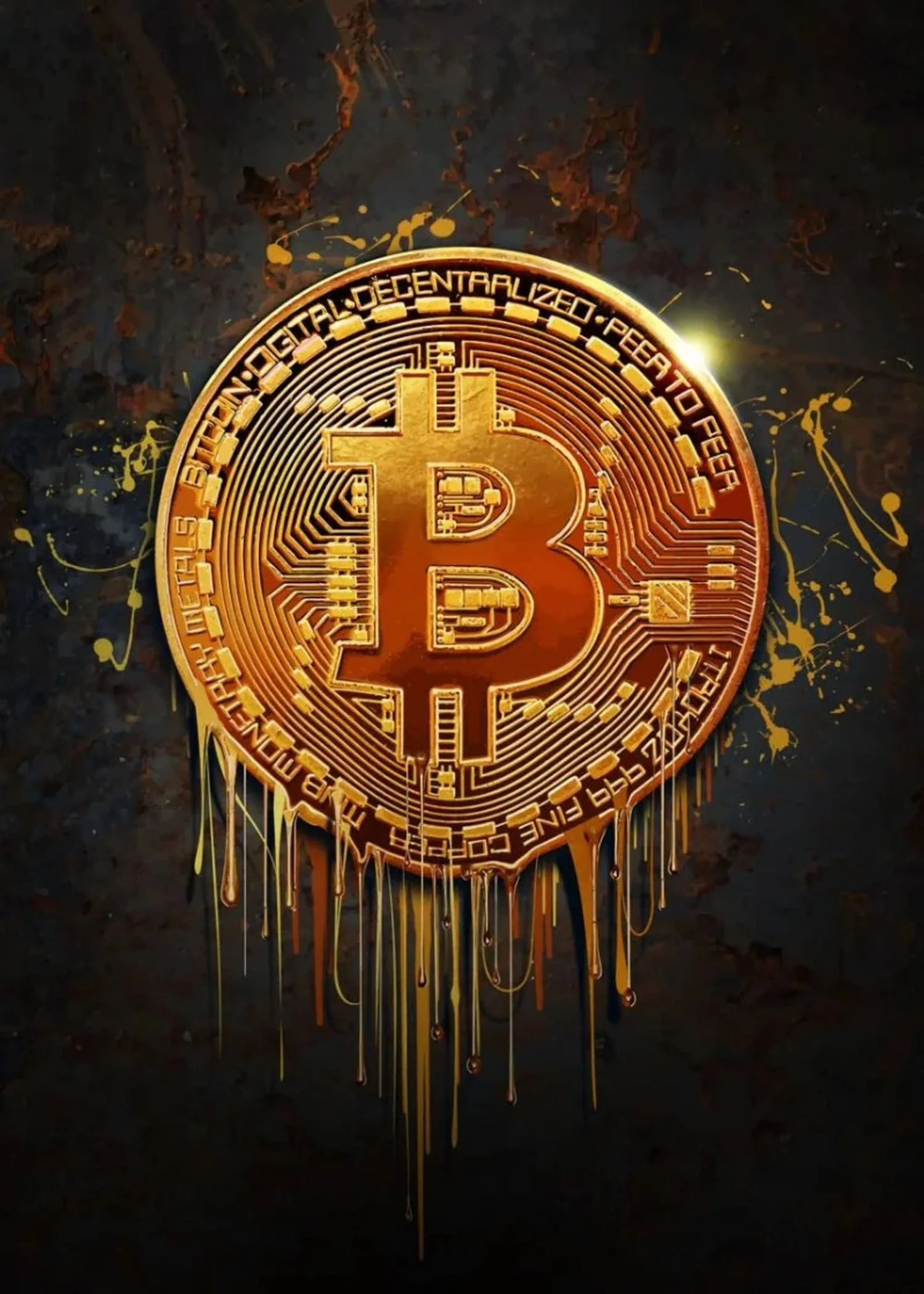 Bitcoin Gold Drip | Digital Currency Art - Image 4