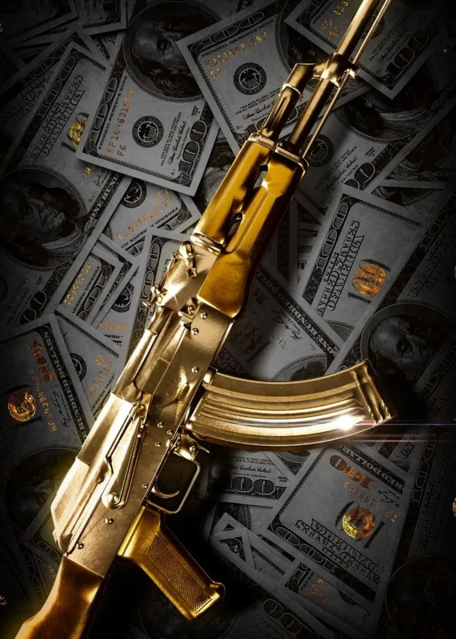 Golden AK-47 | Luxury Wealth Art - Image 4