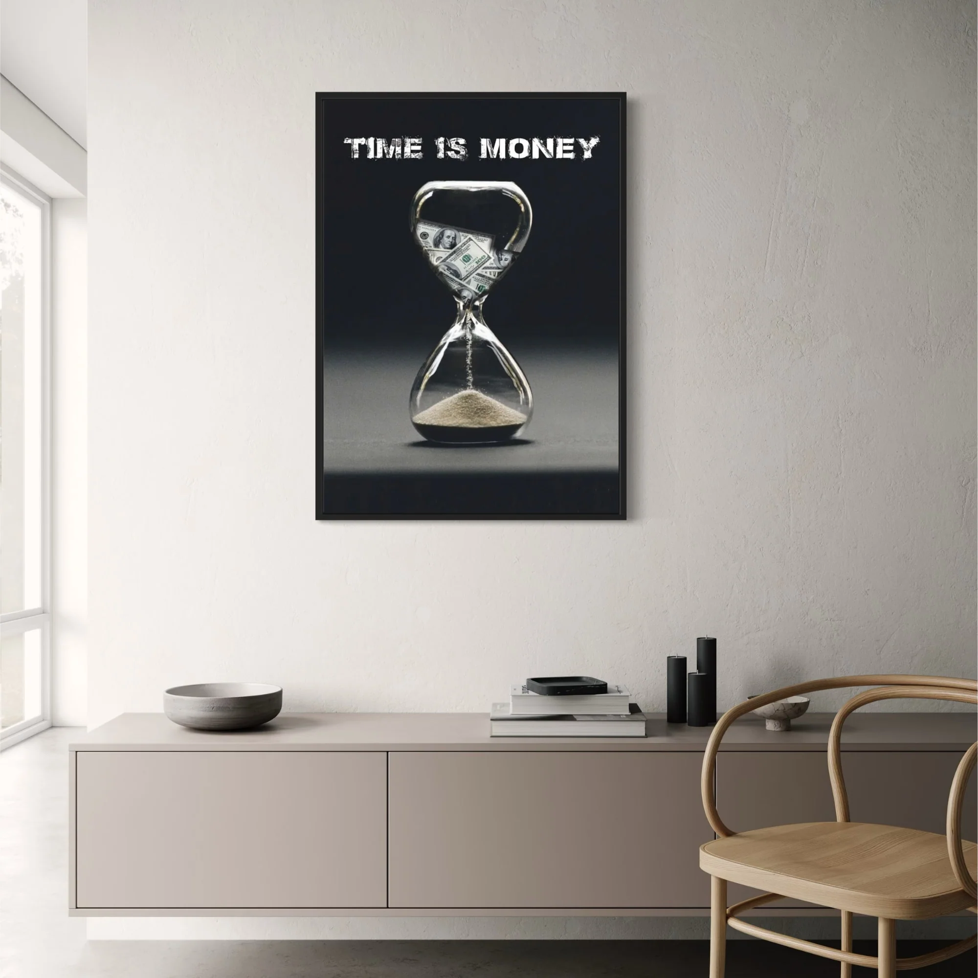 Time Is Money Hourglass | Modern Motivational Decor - Image 2