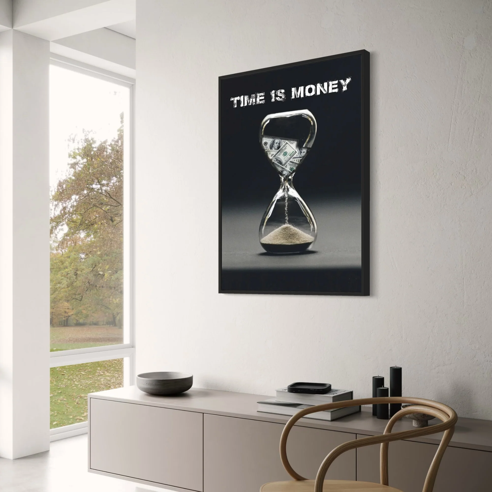 Time Is Money Hourglass | Modern Motivational Decor - Image 3