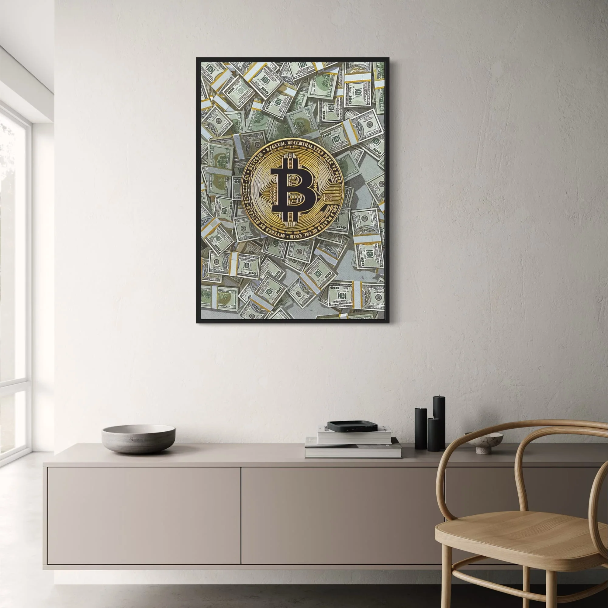 Bitcoin & Cash | Cryptocurrency Art - Image 2