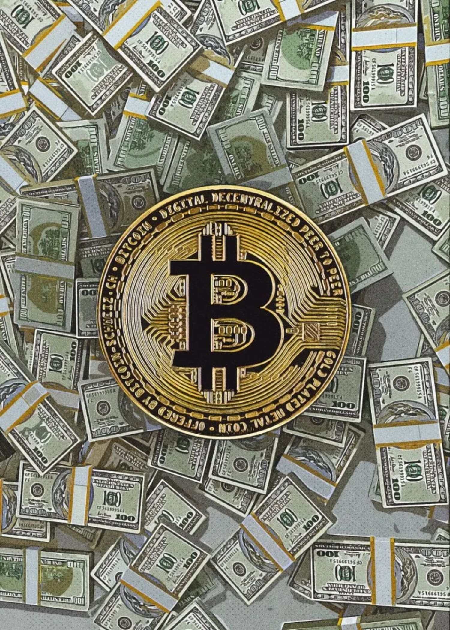 Bitcoin & Cash | Cryptocurrency Art - Image 4