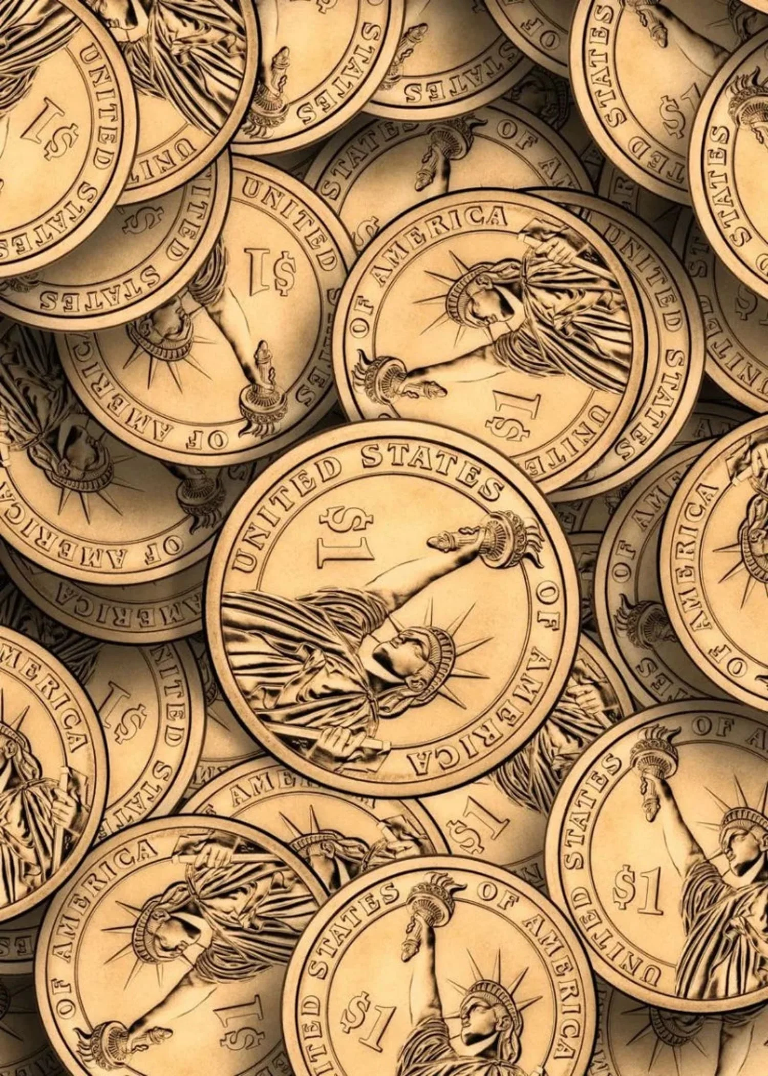 US Dollar Liberty Coin | Golden Coins Art - Image 4