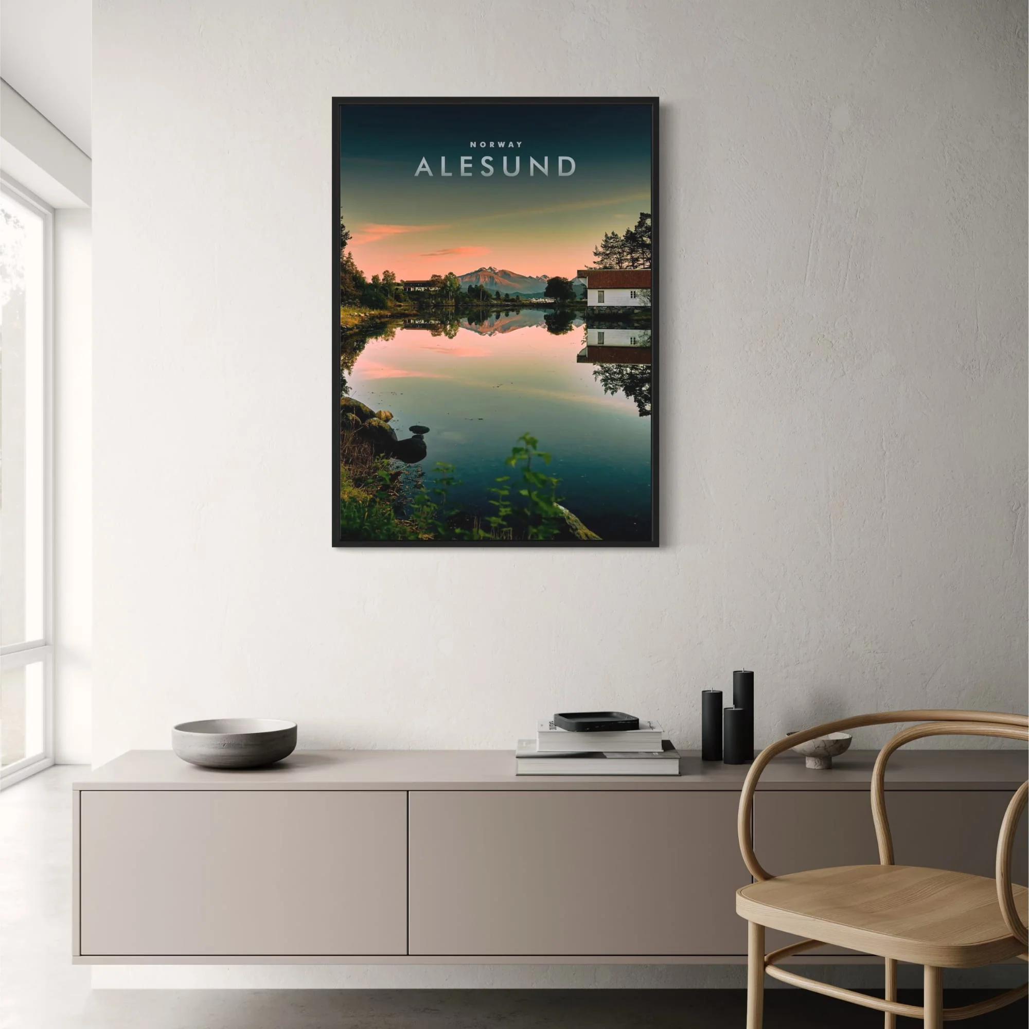 Sunset Reflections | Ålesund Norway | Serene Scandinavian Landscape - Image 2