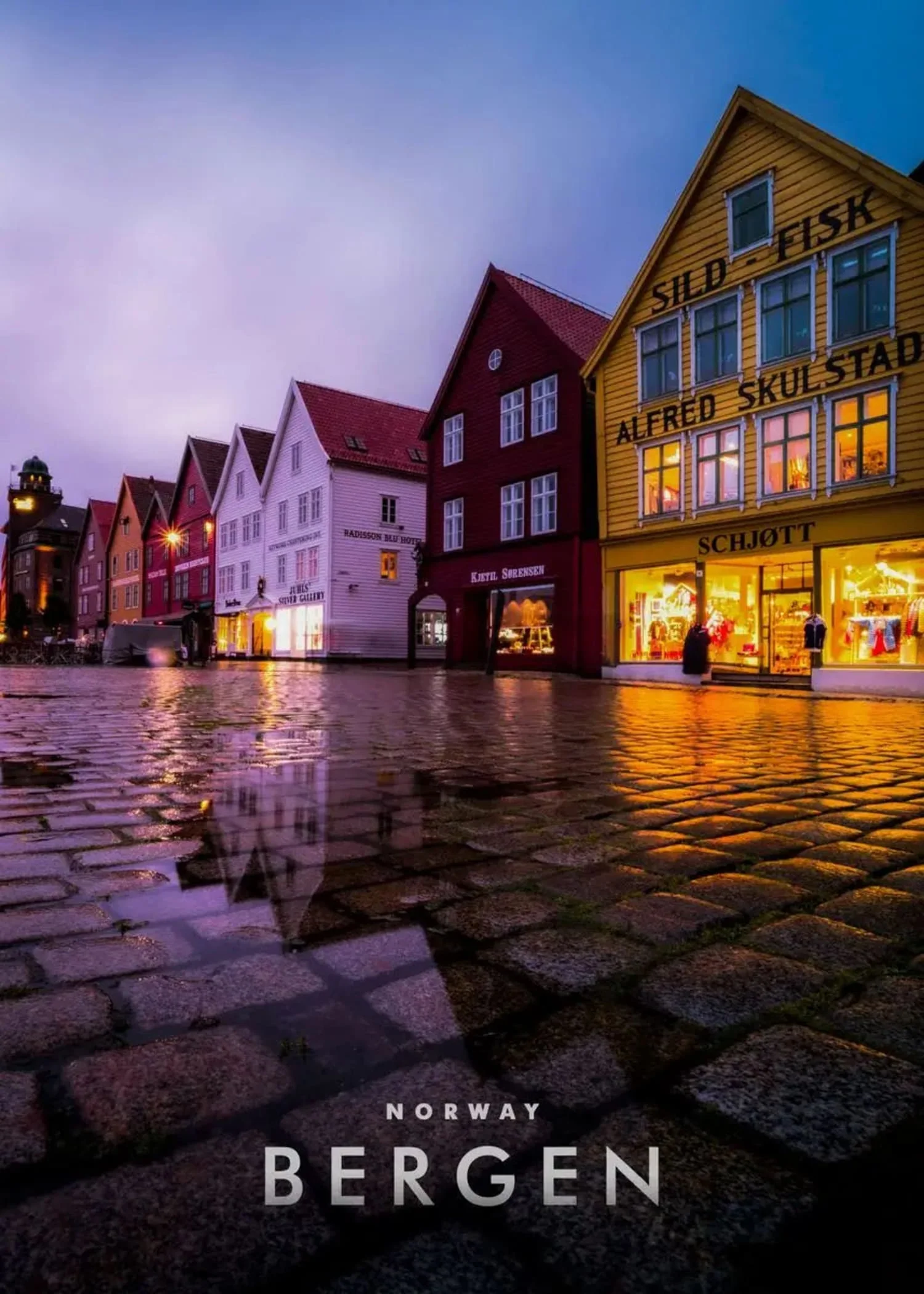 Bryggen at Night | Bergen Scenic Photography - Image 4