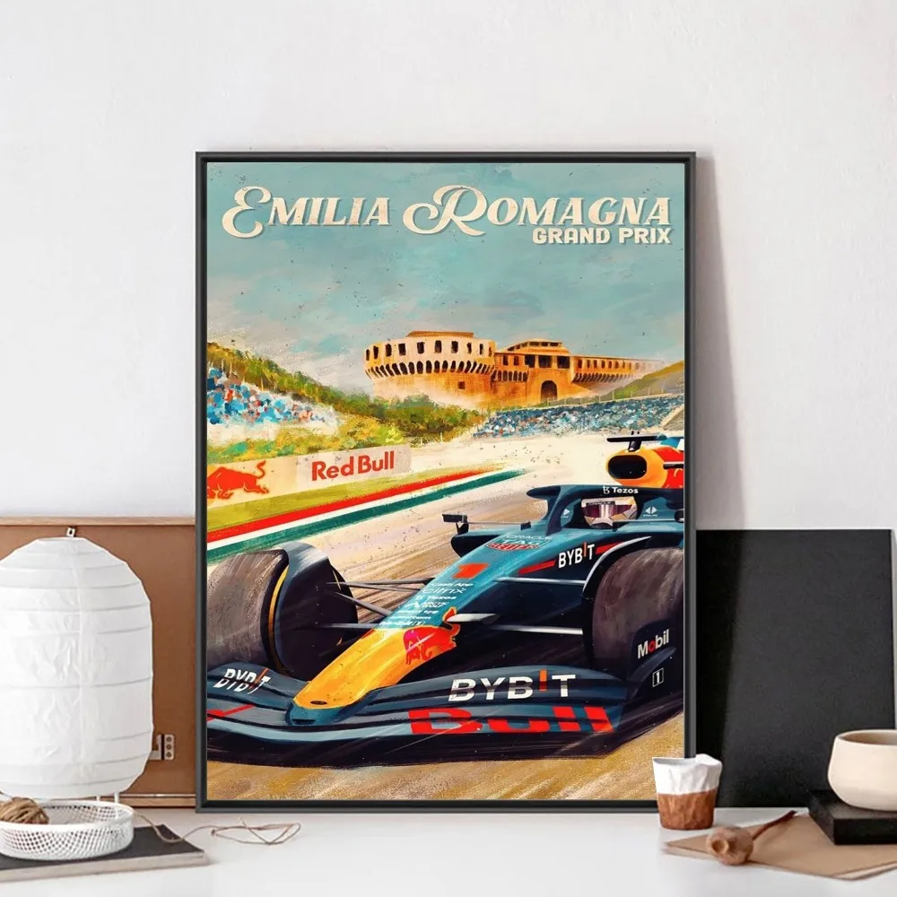 Vintage 80s F1 Car Racing | Kraft Paper Art