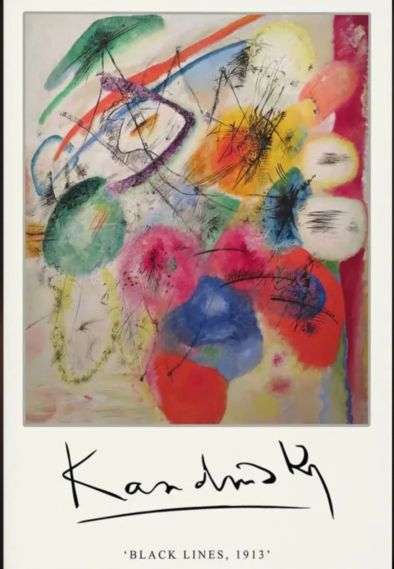 Black Lines | Wassily Kandinsky 1913 | Vintage Art - Image 4