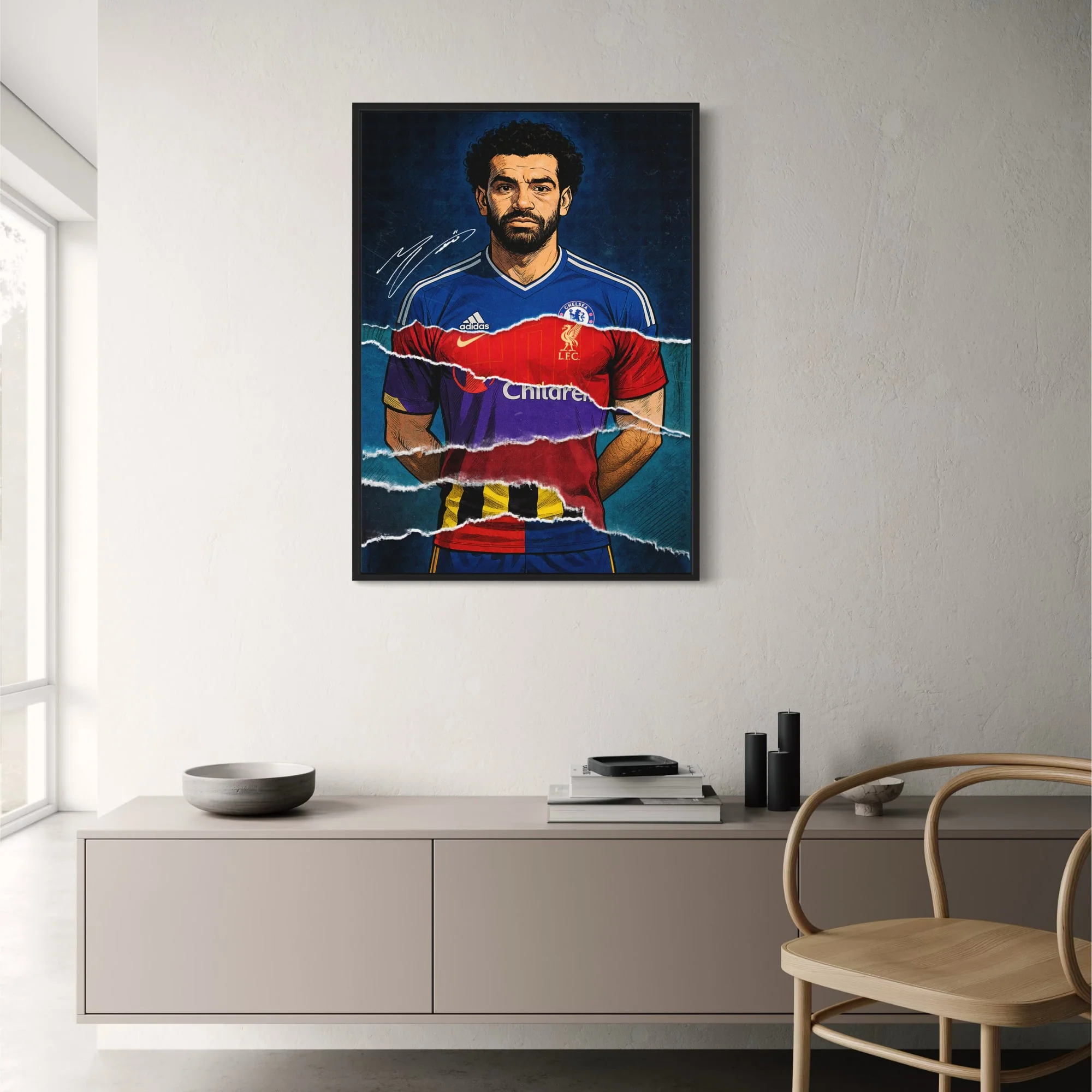 Dynamic Football Jersey Collage | Iconic Club Prints - Image 2