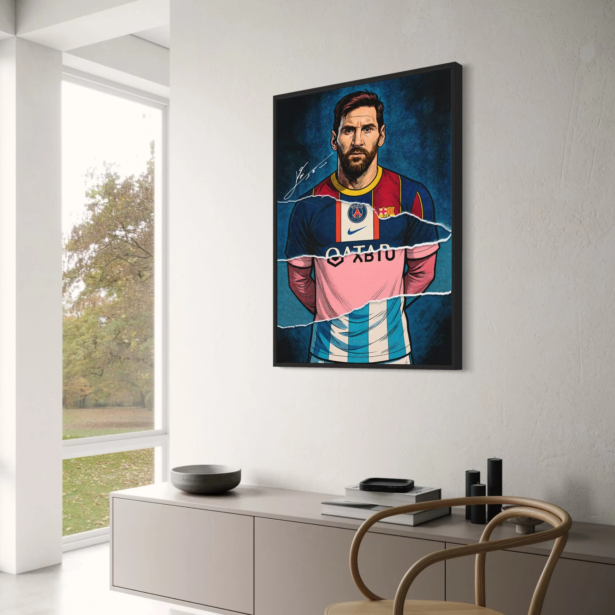 Iconic Soccer Player | Mixed Club Jerseys | FC Barcelona | PSG | Inter Miami CF - Image 3