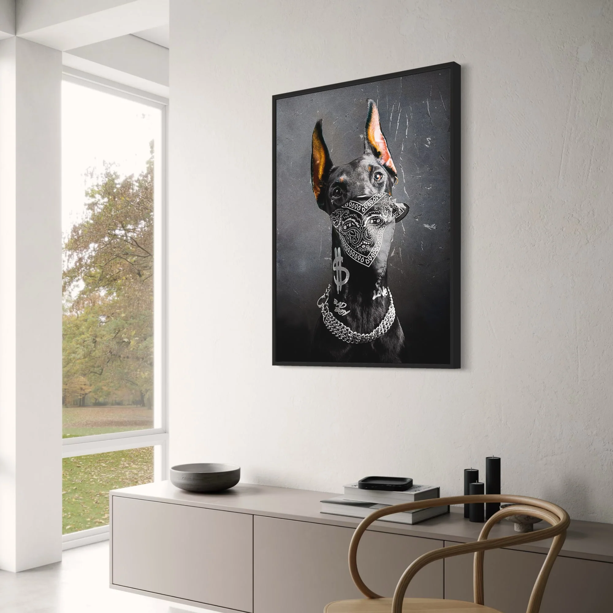 Urban Dog with Bandana | Paisley & Chains | Graffiti Style - Image 3