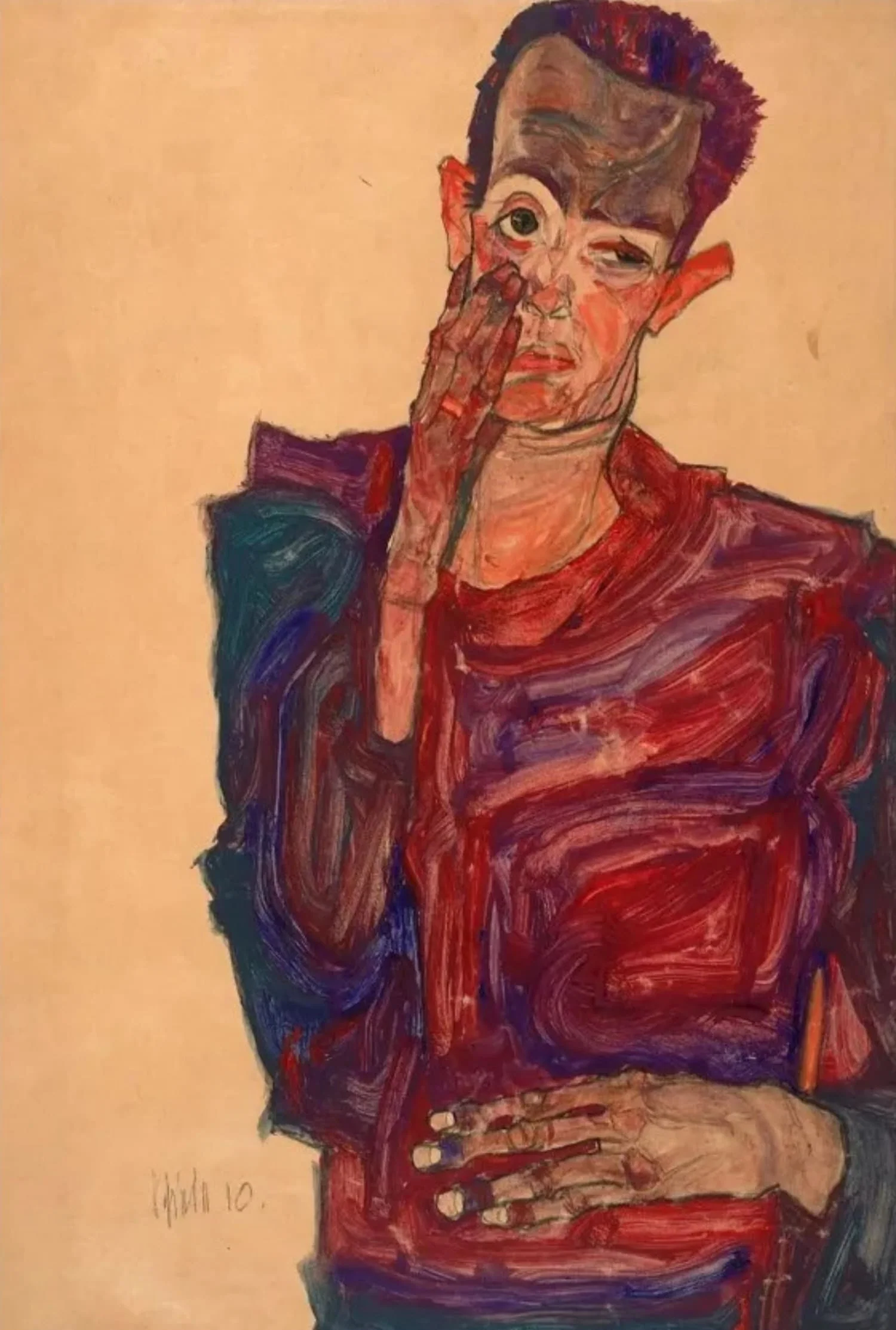 Egon Schiele Introspective Self-Portrait | Fine Art - Image 4