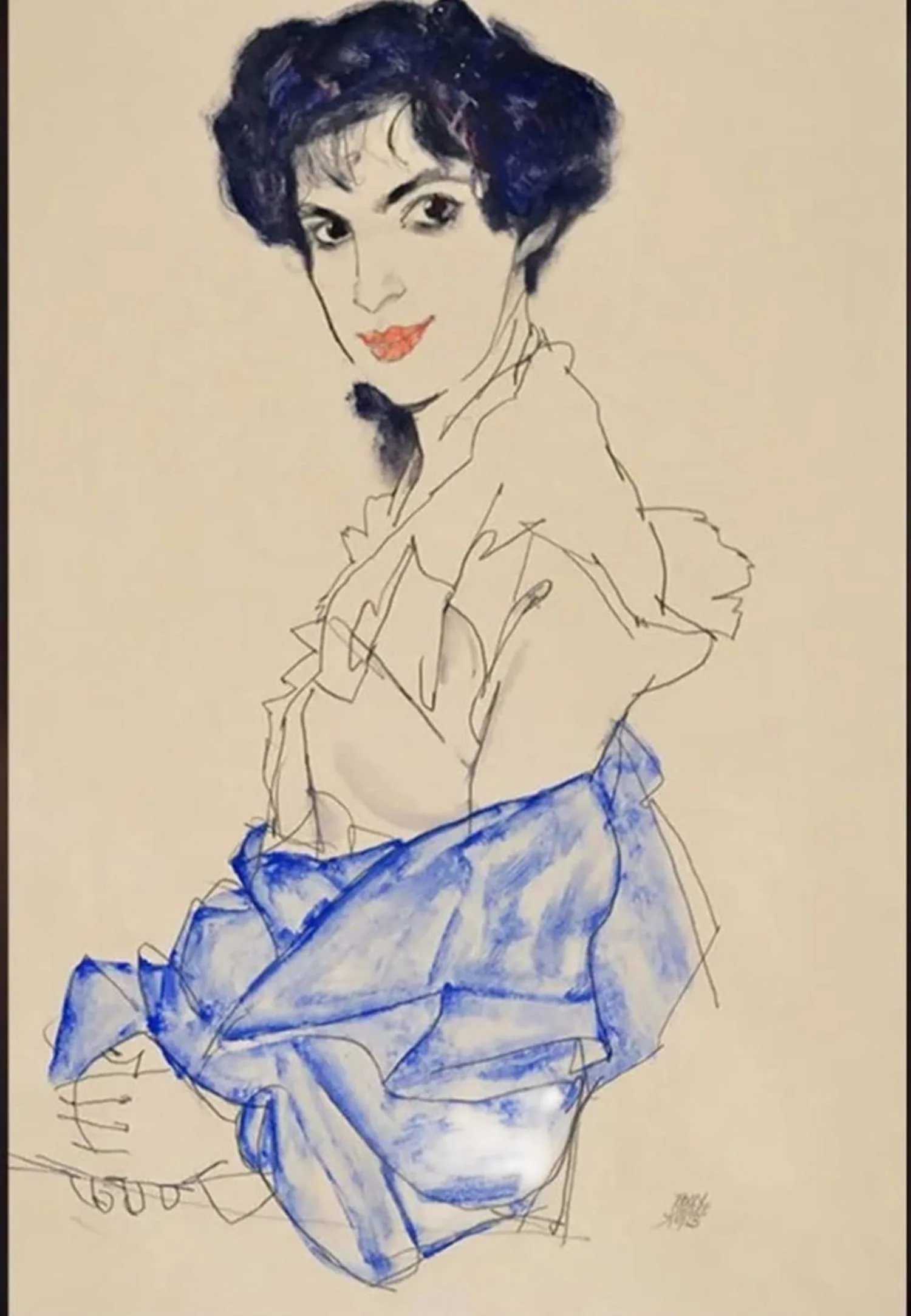 Egon Schiele | Expressive Portrait | Earthy Hues - Image 4