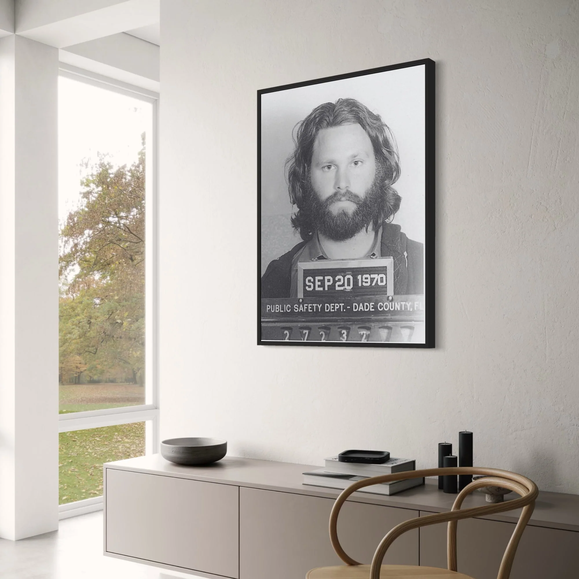 Jim Morrison Mugshot | Vintage Style | Black & White - Image 3