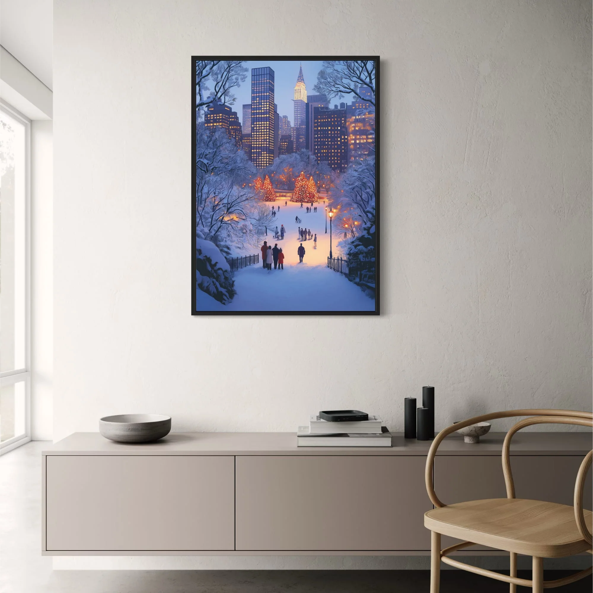 Winter Cityscape | Twilight Skyscrapers | Festive Ice Skating - Image 2