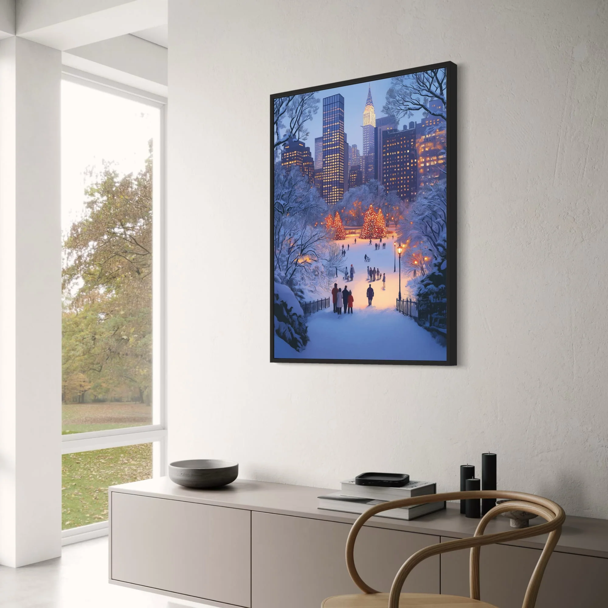 Winter Cityscape | Twilight Skyscrapers | Festive Ice Skating - Image 3