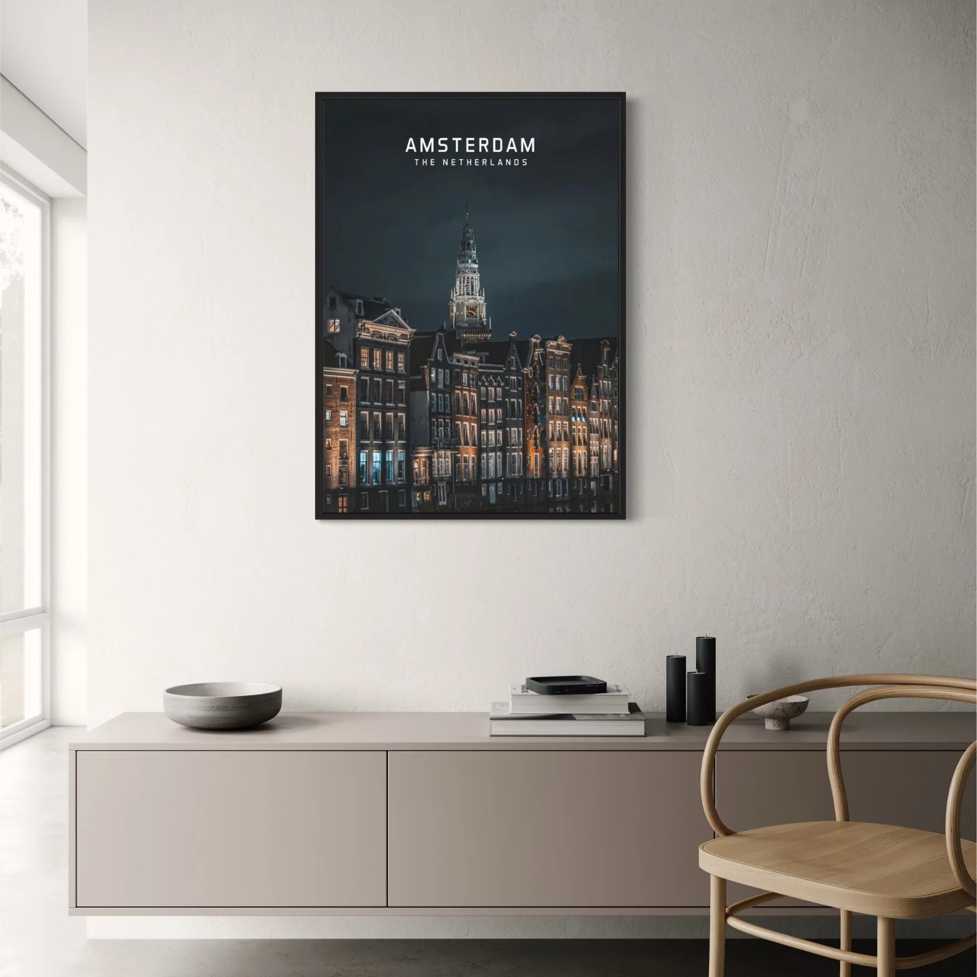 Amsterdam Canal Homes | Nighttime Cityscape - Image 2