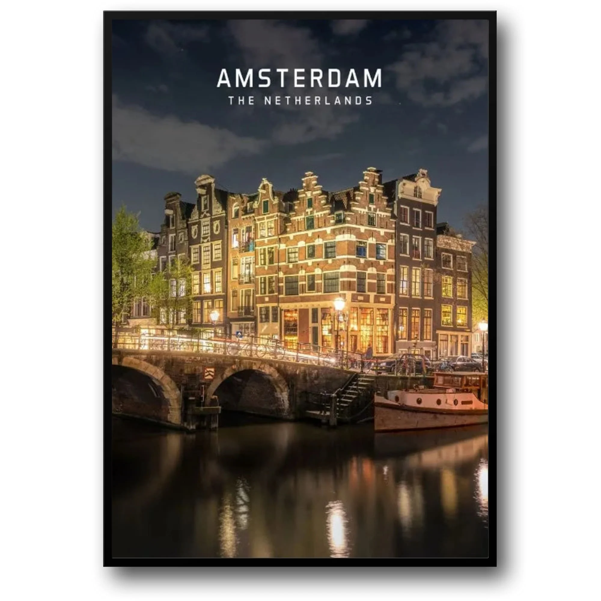 Amsterdam Canal Bridge | European Scenic Cityscape