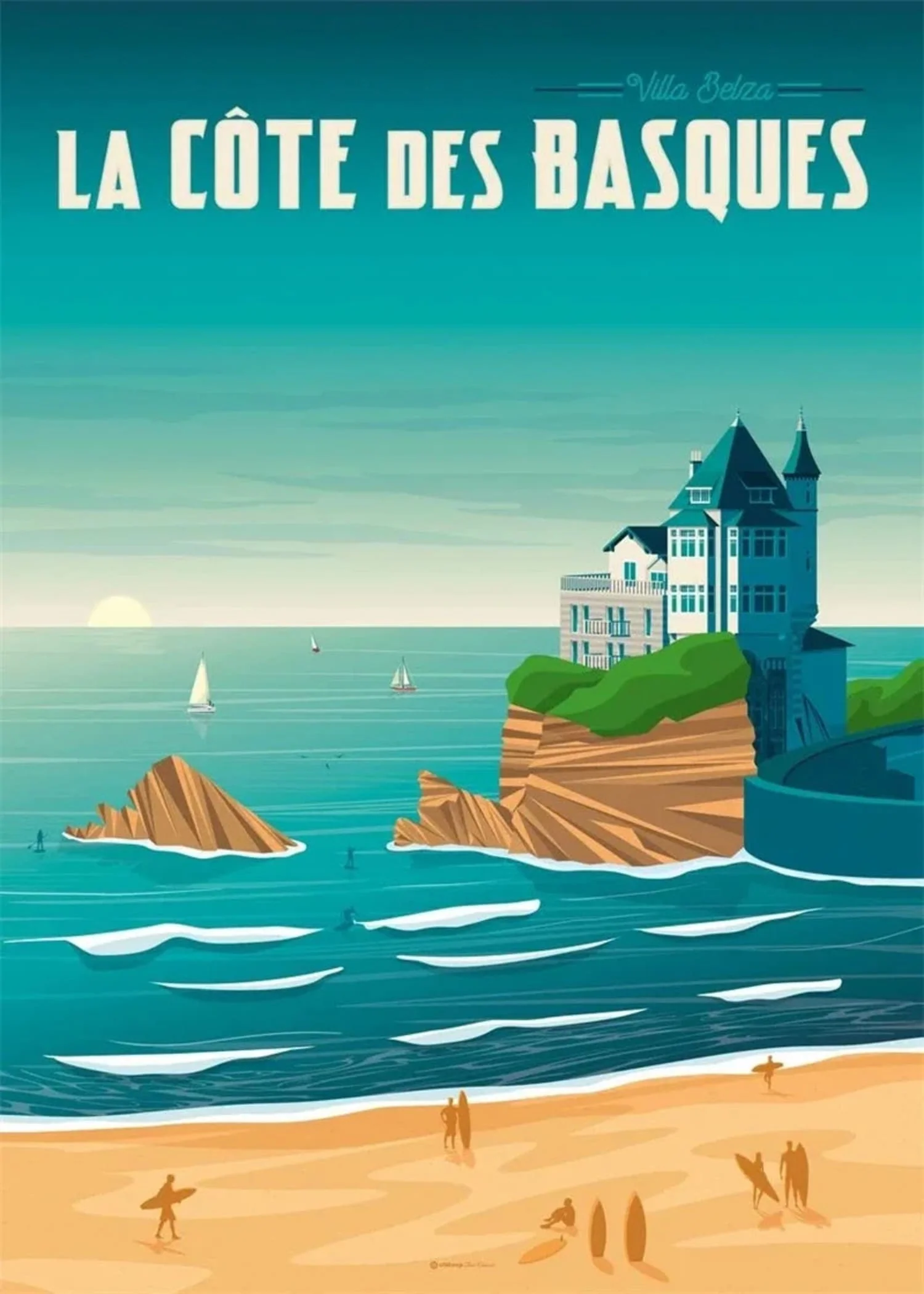La Cote Des Basques Scenic | French Coastline Art - Image 4