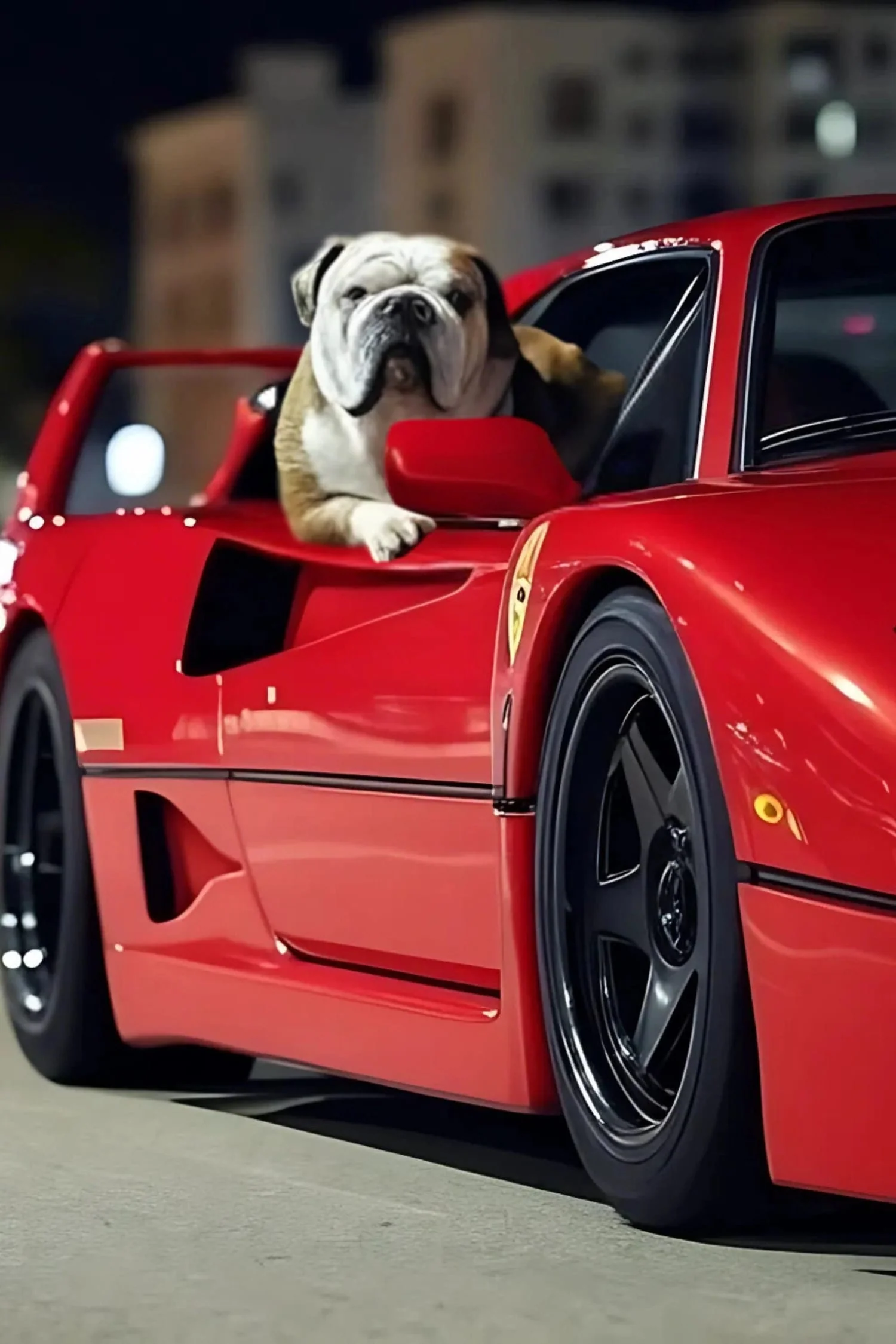English Bulldog in Ferrari F40 | Luxury Car Portrait - Image 4