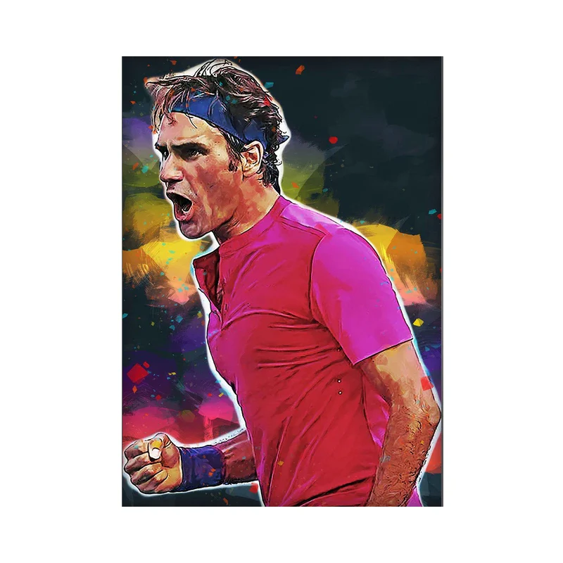 Roger Federer | Dynamic Tennis Art | Vibrant Triumph