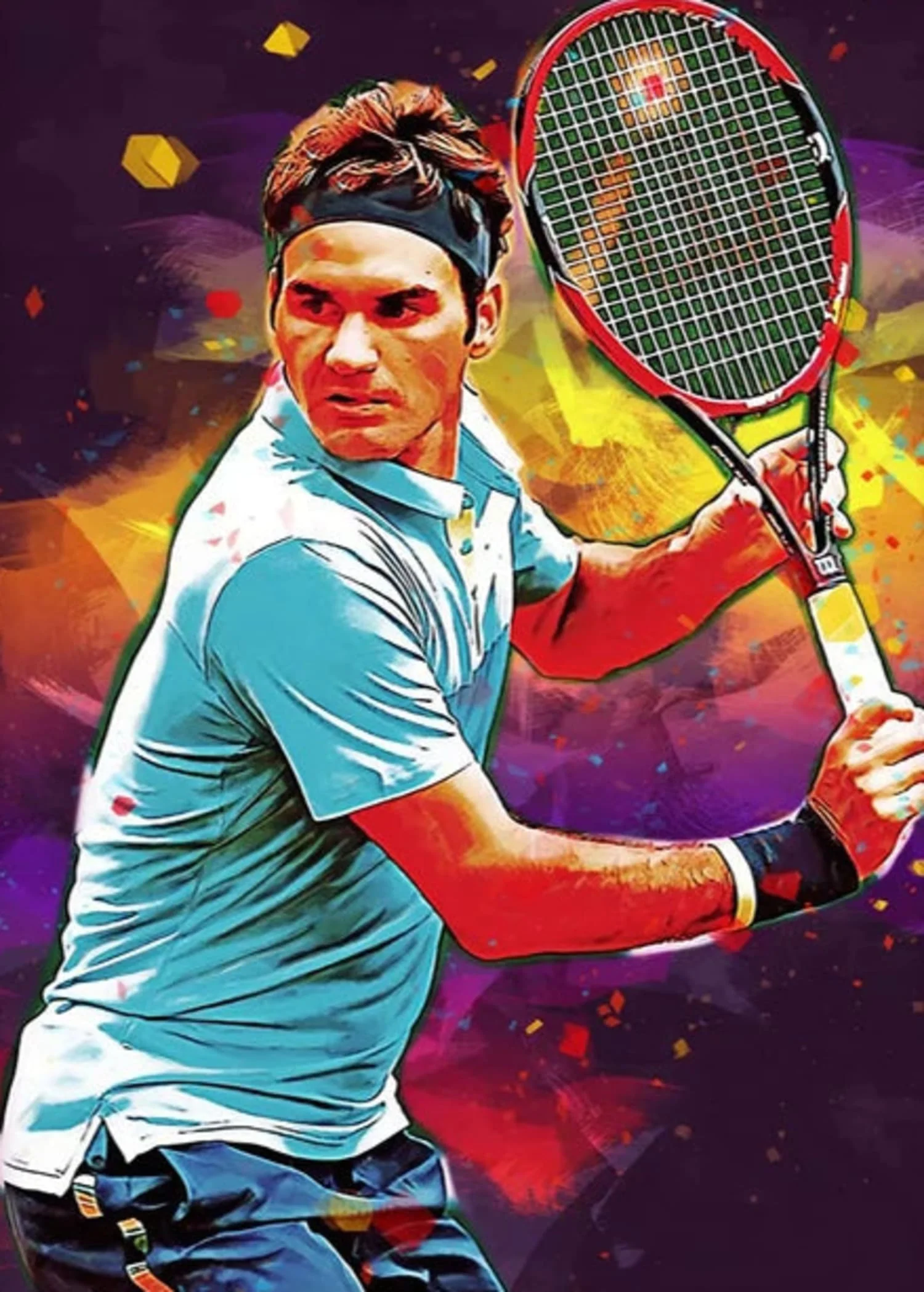 Roger Federer | Vibrant Tennis Precision - Image 4