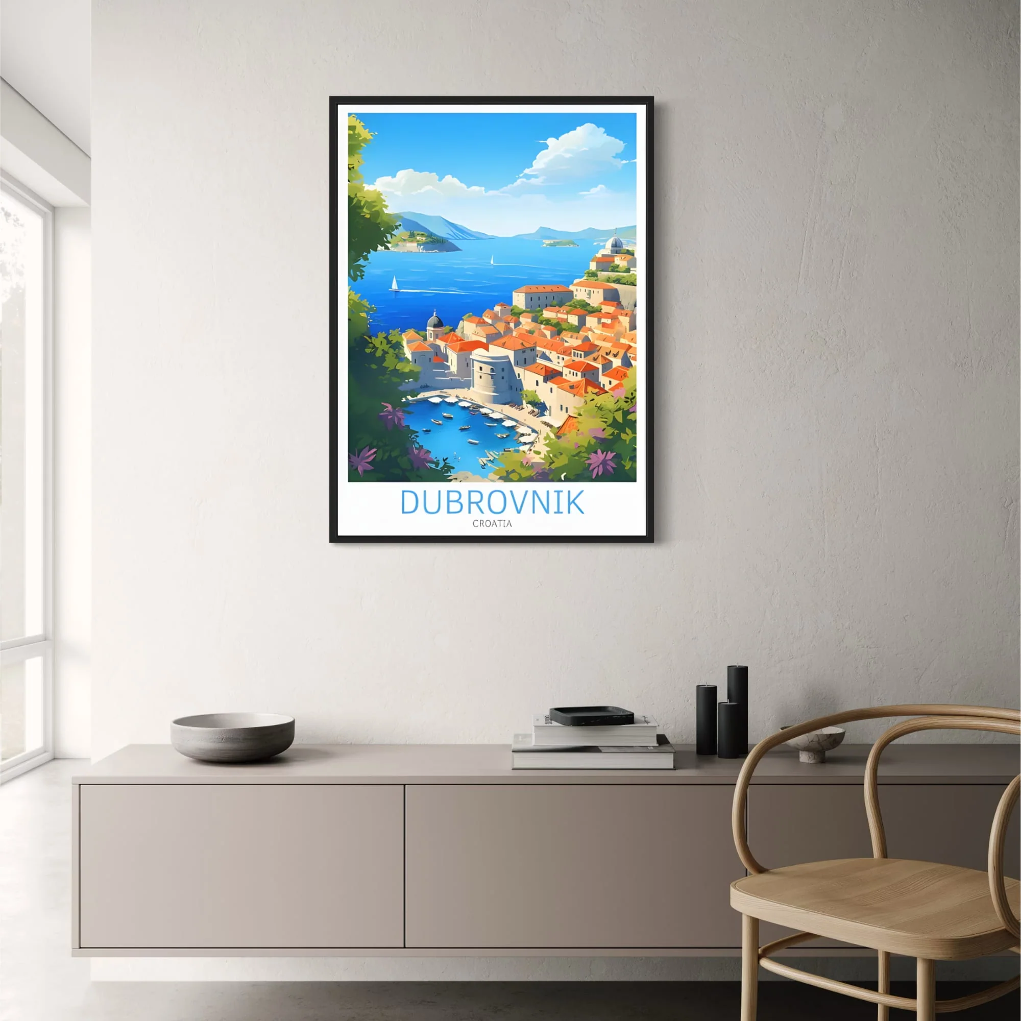 Old Port of Dubrovnik | Coastal Landscape | Croatia Travel Art - Image 2