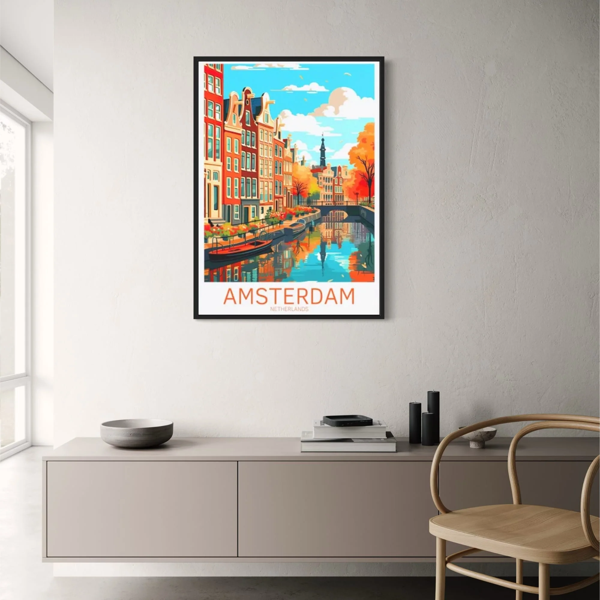 Amsterdam Canal Street | Scenic Cityscape | Netherlands - Image 2