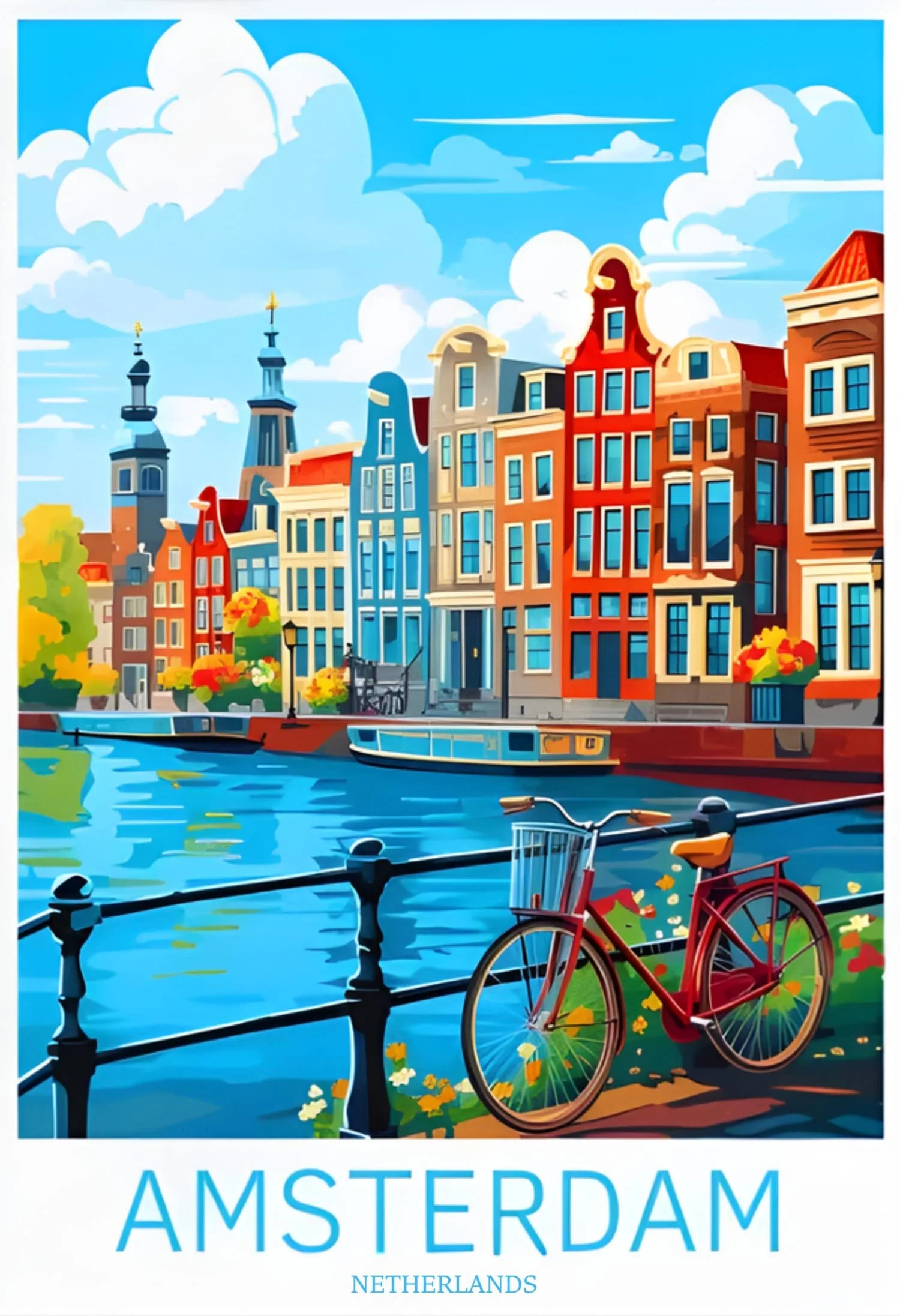 Bikeride in Amsterdam | Scenic Netherlands Art - Image 4