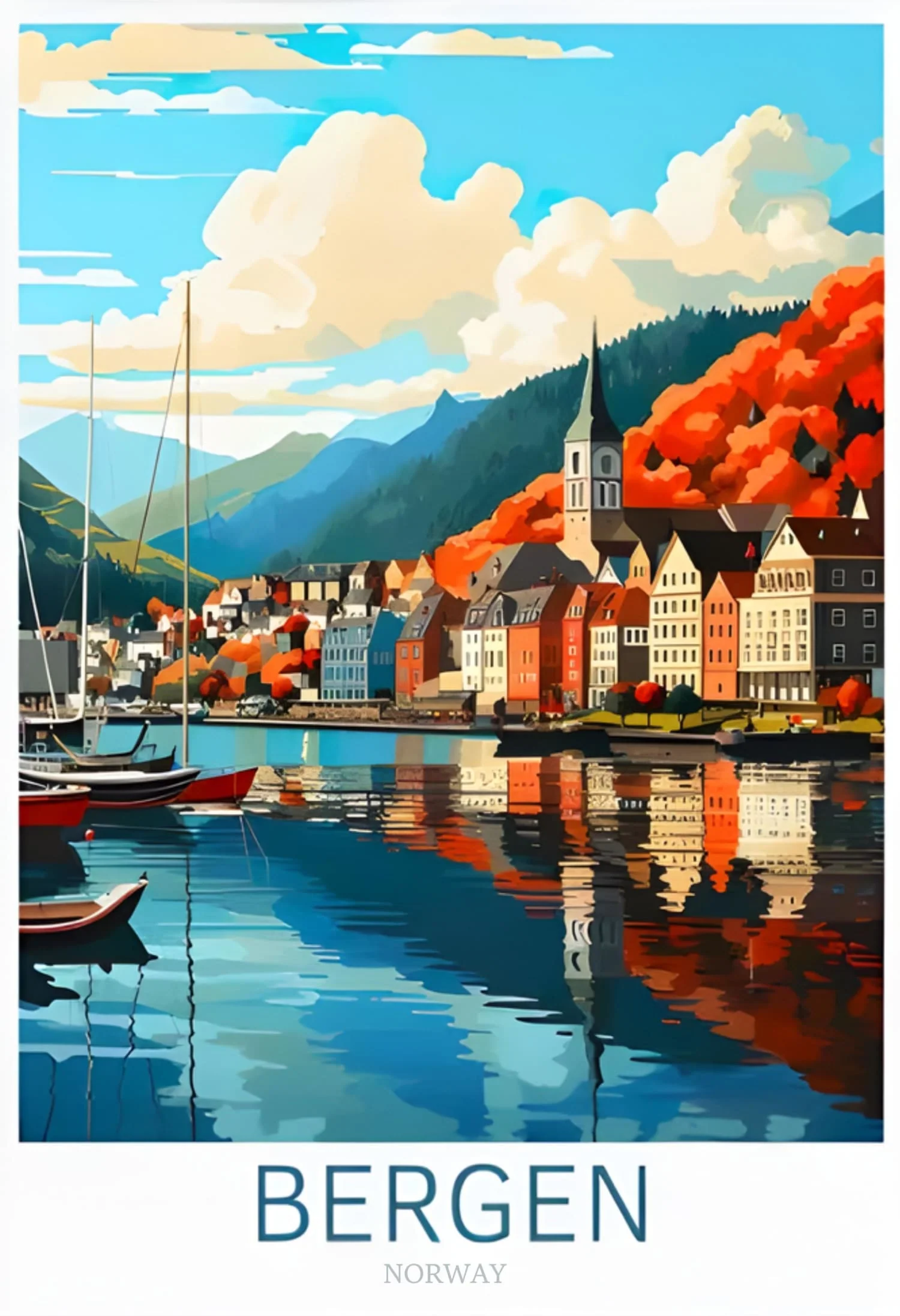 Bergen Norway | Scenic Travel Art - Image 4