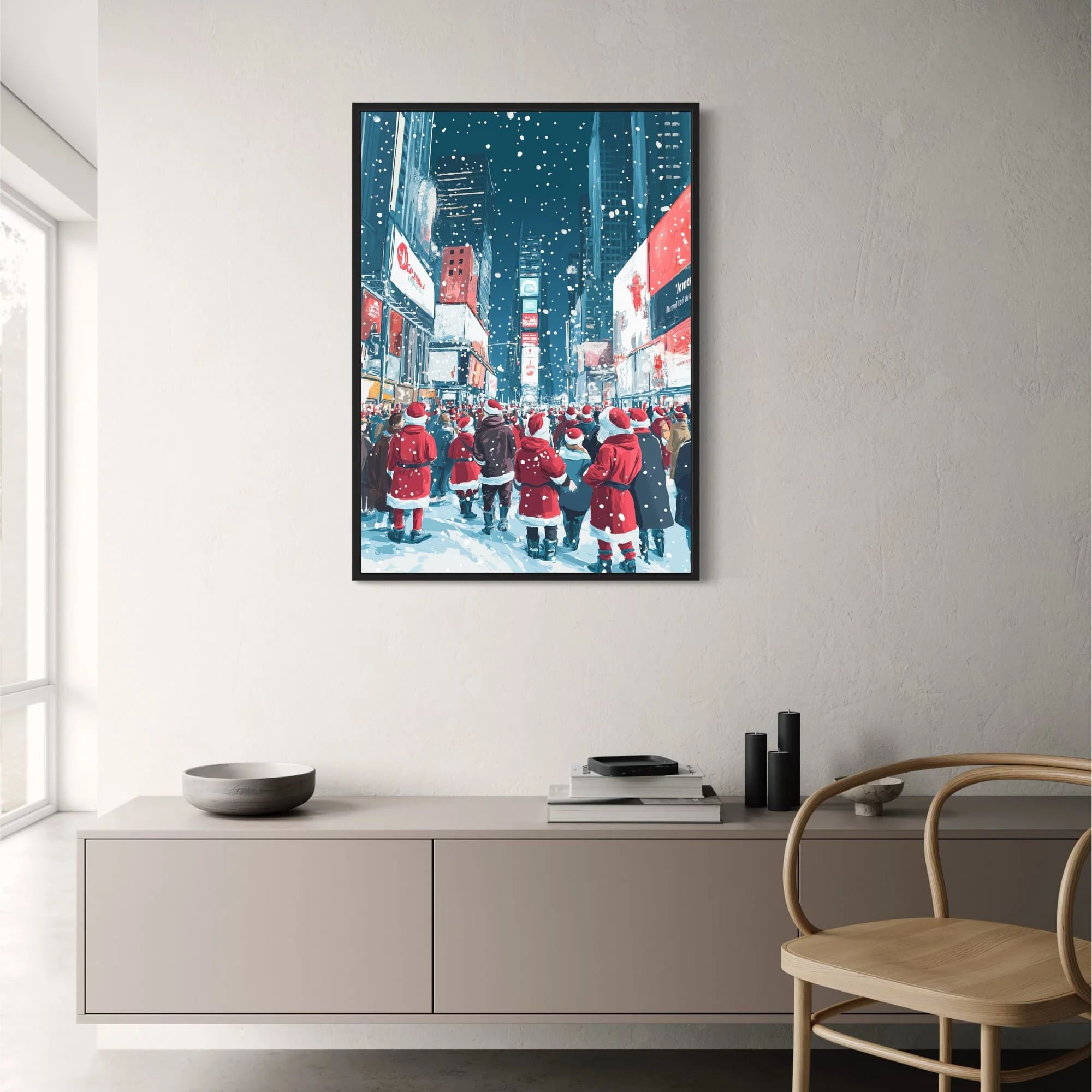 Festive Times Square | Snowy Urban Night - Image 2