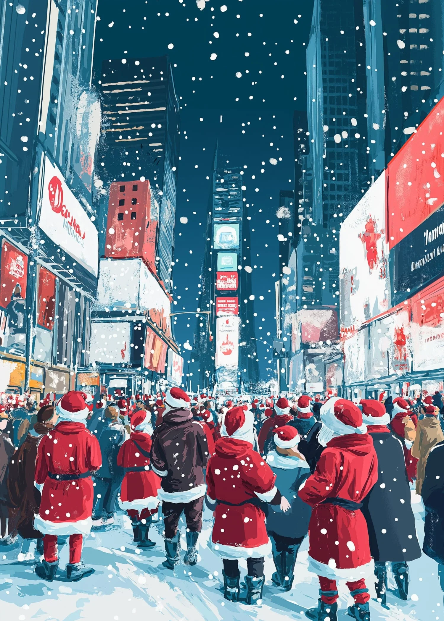Festive Times Square | Snowy Urban Night - Image 4