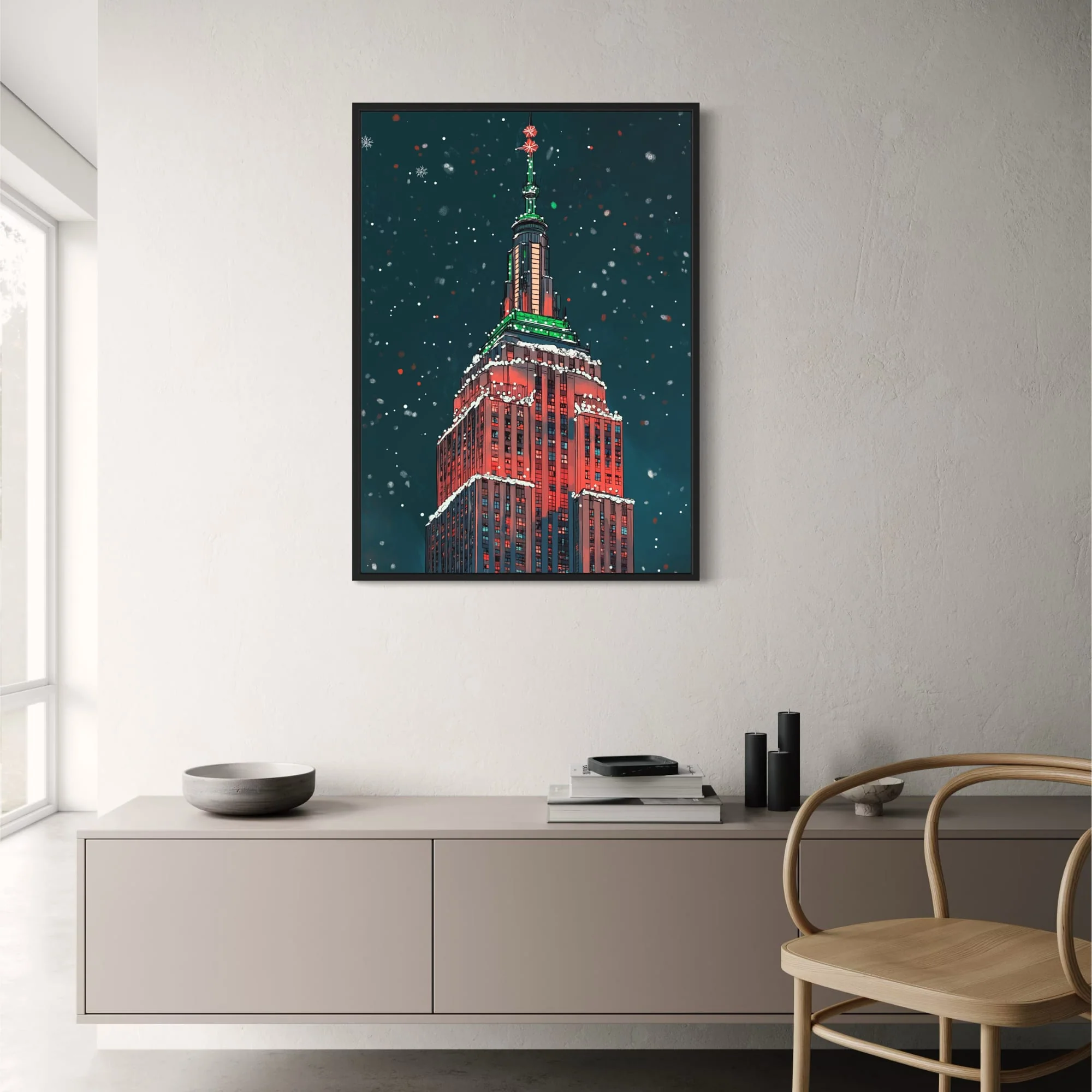 Holiday Skyscraper | Art Deco | Festive Winter Night - Image 2