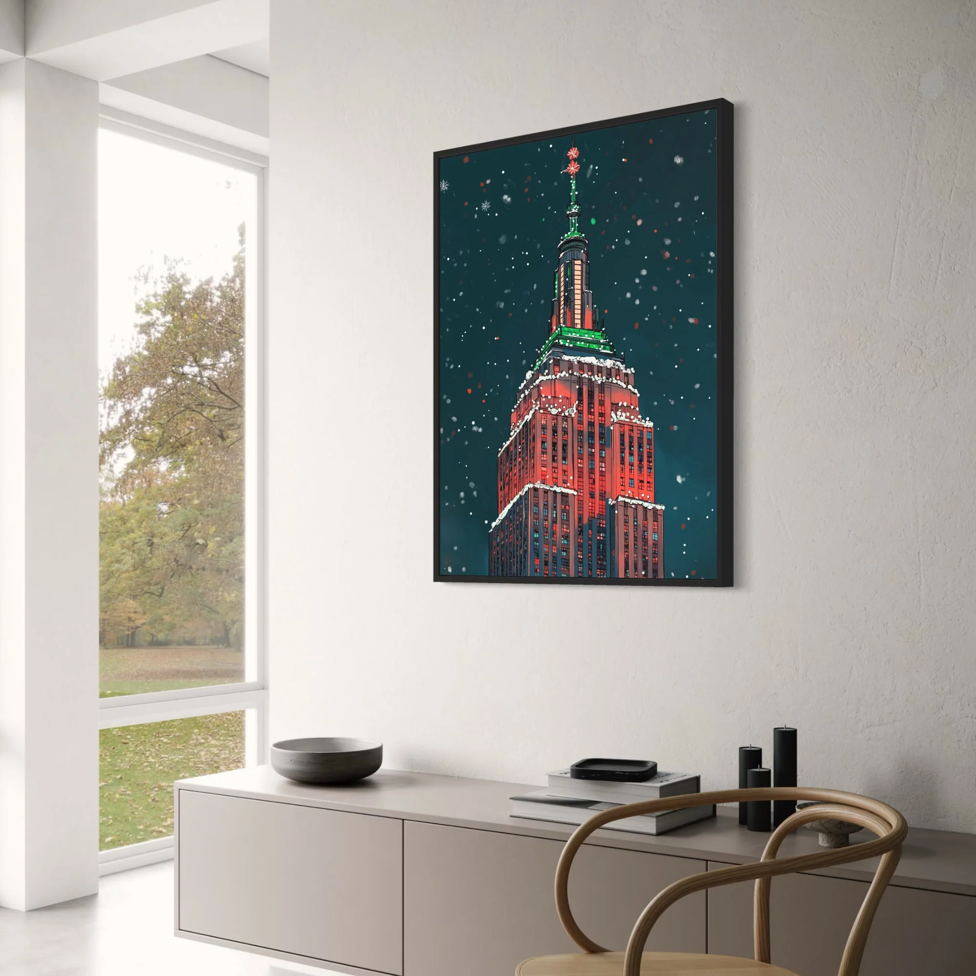 Holiday Skyscraper | Art Deco | Festive Winter Night - Image 3