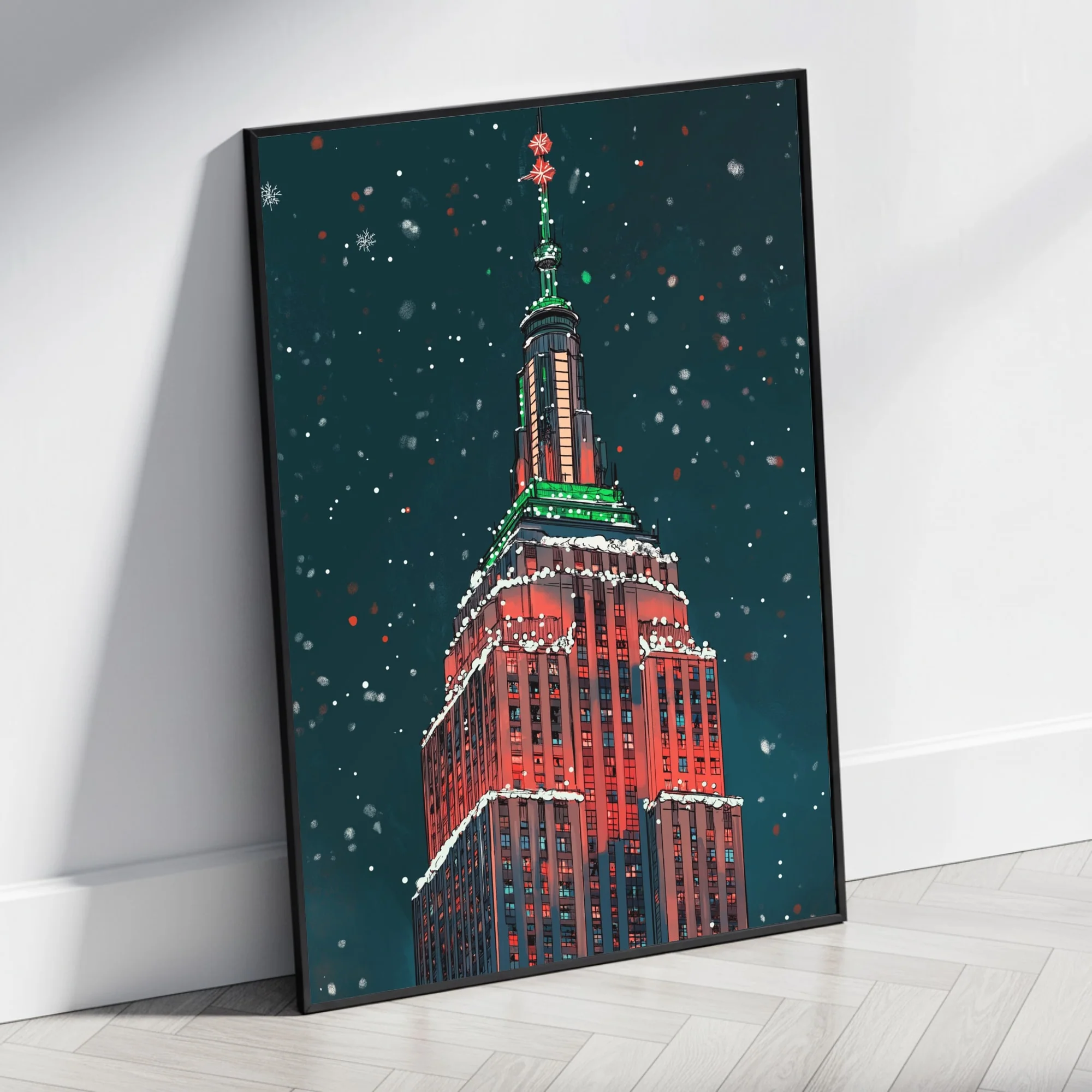 Holiday Skyscraper | Art Deco | Festive Winter Night - Image 4