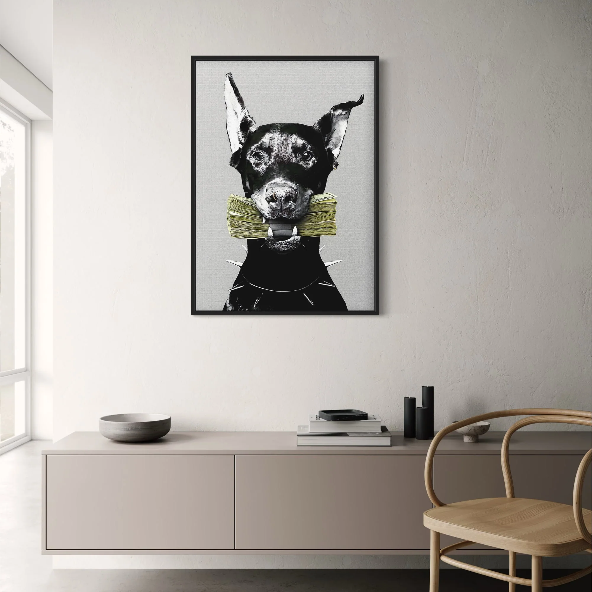 Fierce Doberman | Urban Minimalist Gray - Image 2