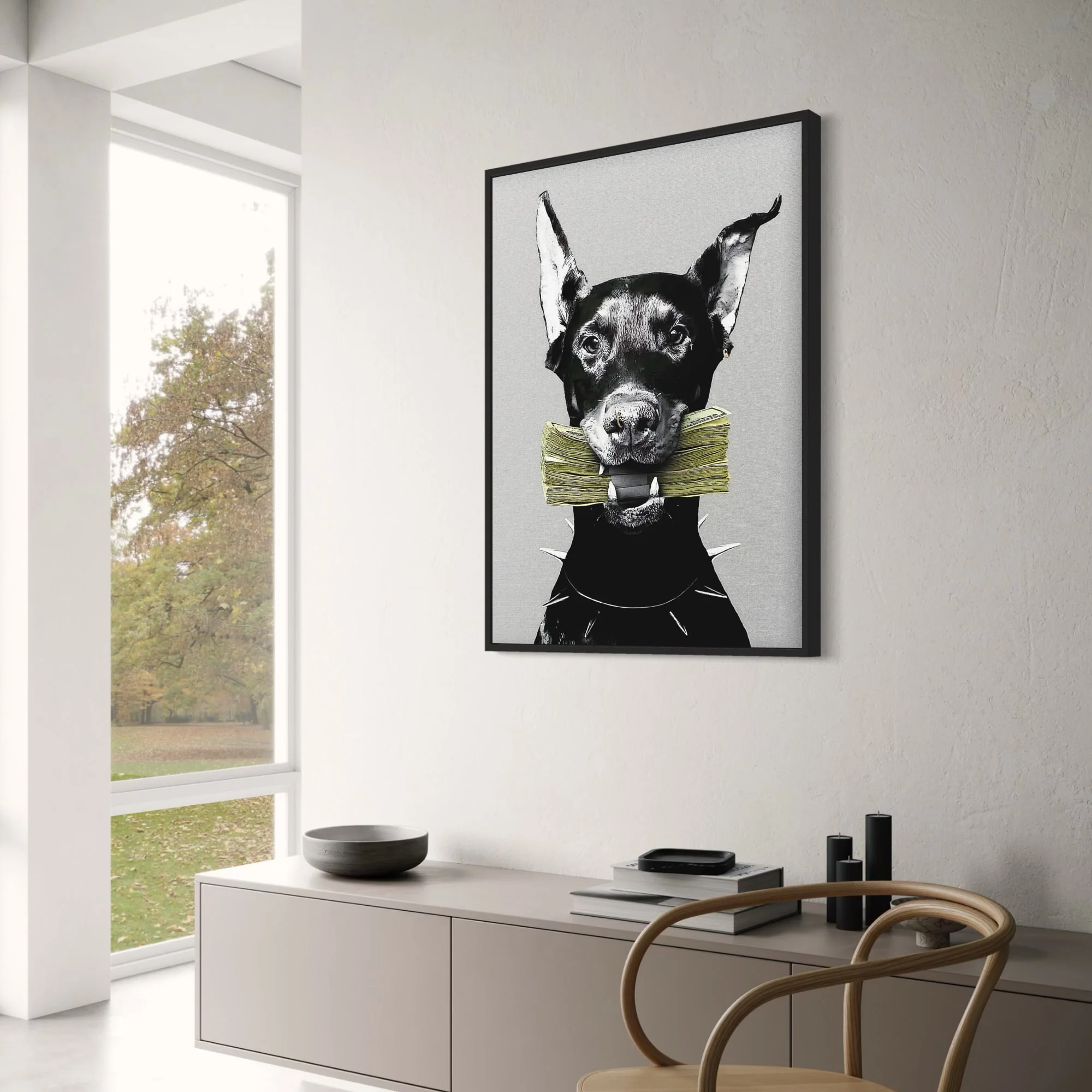 Fierce Doberman | Urban Minimalist Gray - Image 3