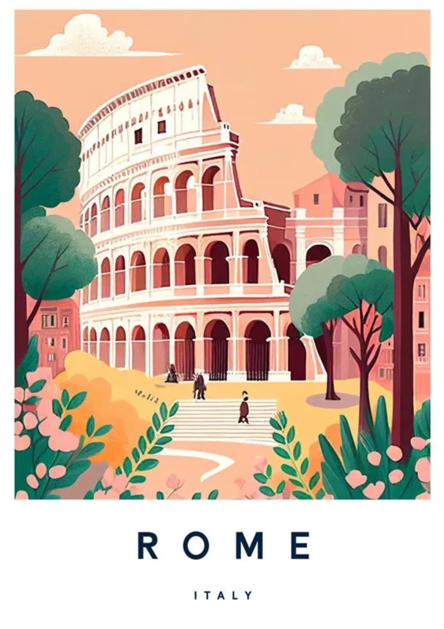 Rome Cityscape | Italian Landmark Art - Image 4
