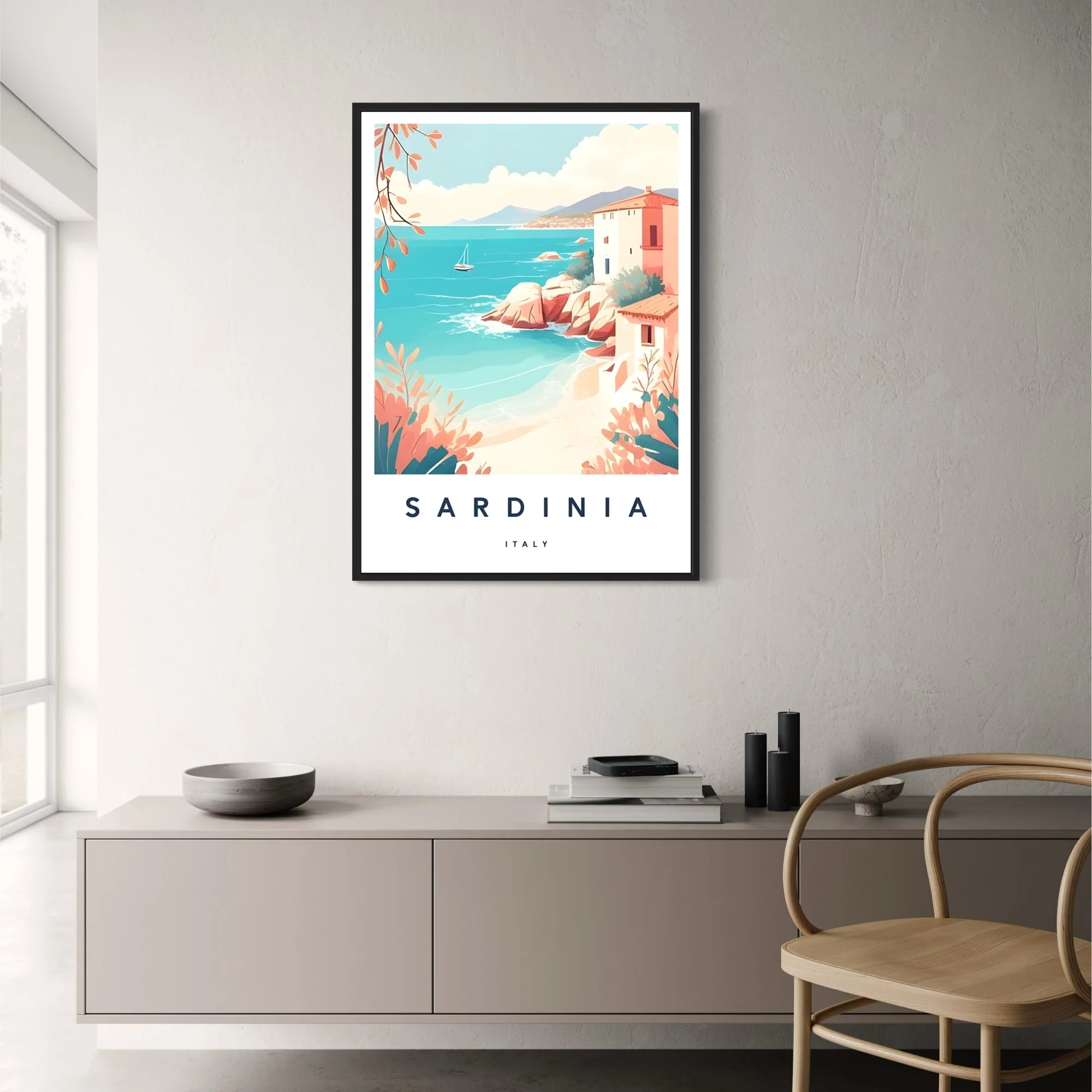 Retro Sardinia Cityscape | Vintage Italy - Image 2