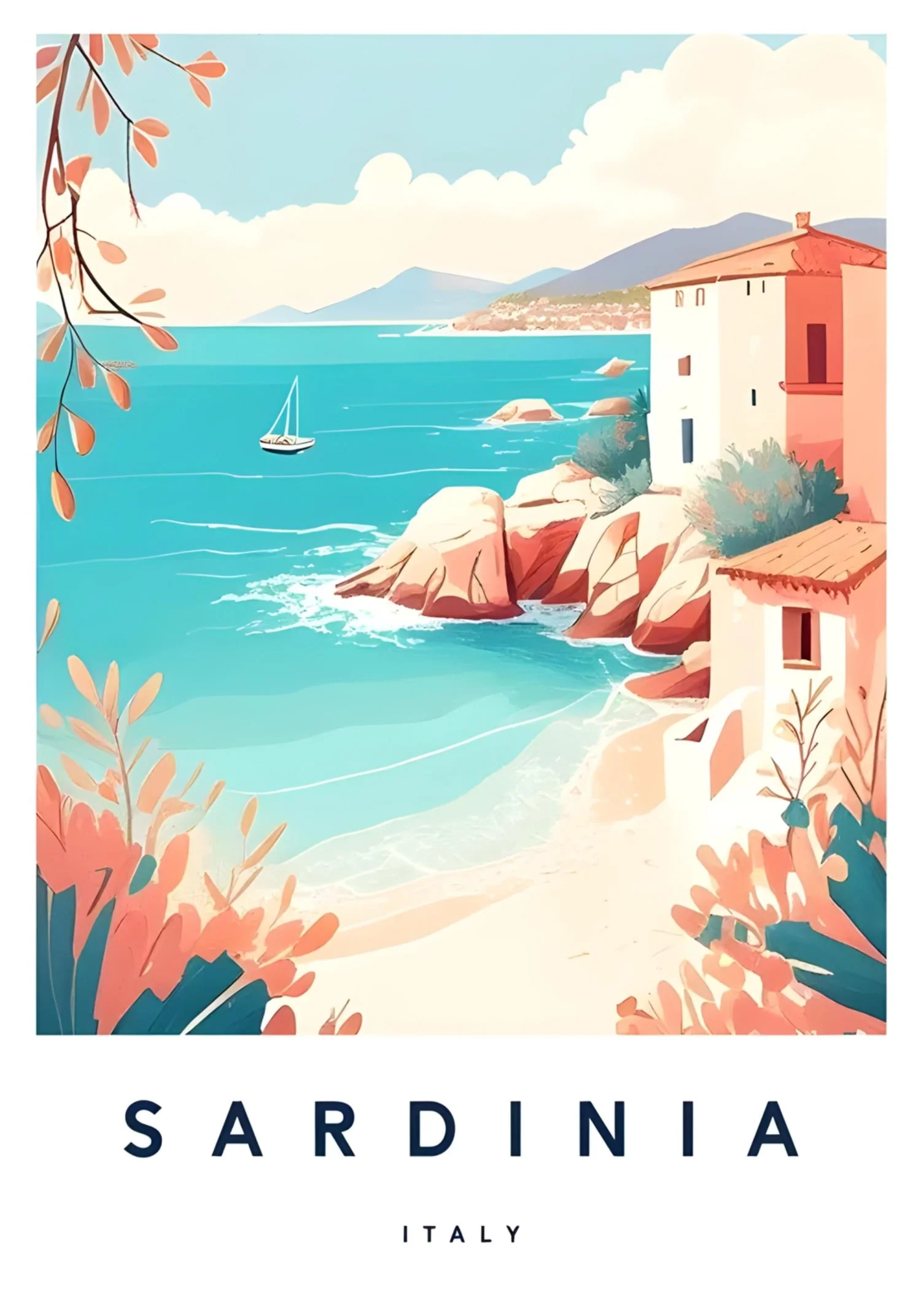 Retro Sardinia Cityscape | Vintage Italy - Image 4