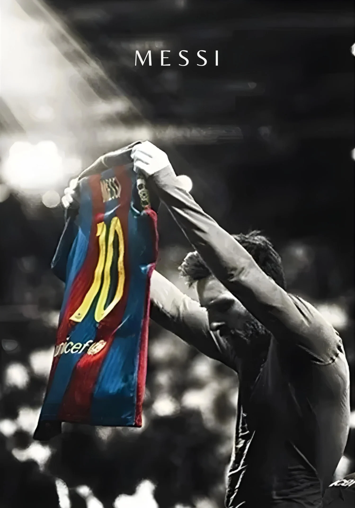 Lionel Messi | Black & White Soccer Celebration - Image 4