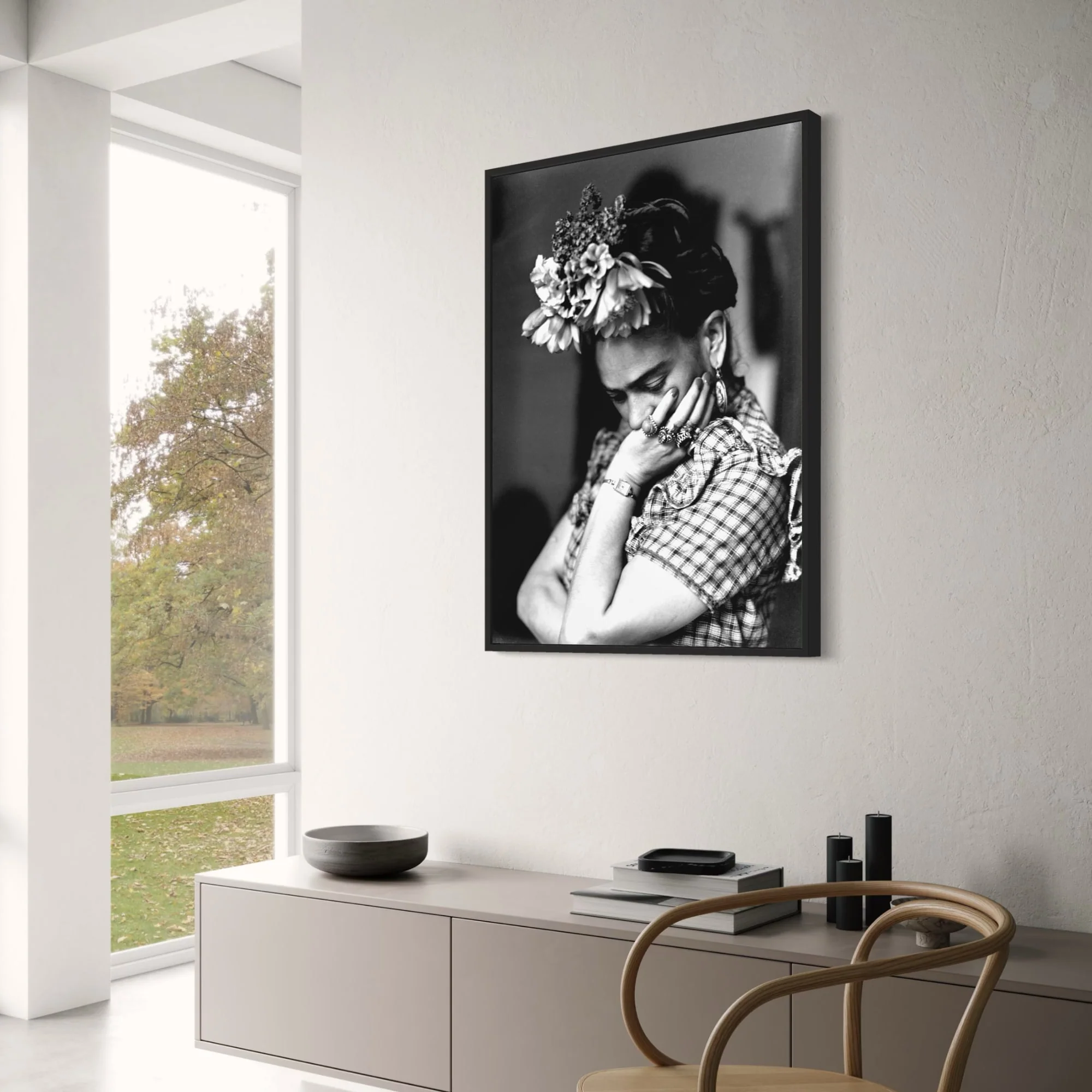 Frida Kahlo Portrait | Floral Accents | Vibrant Colors - Image 3