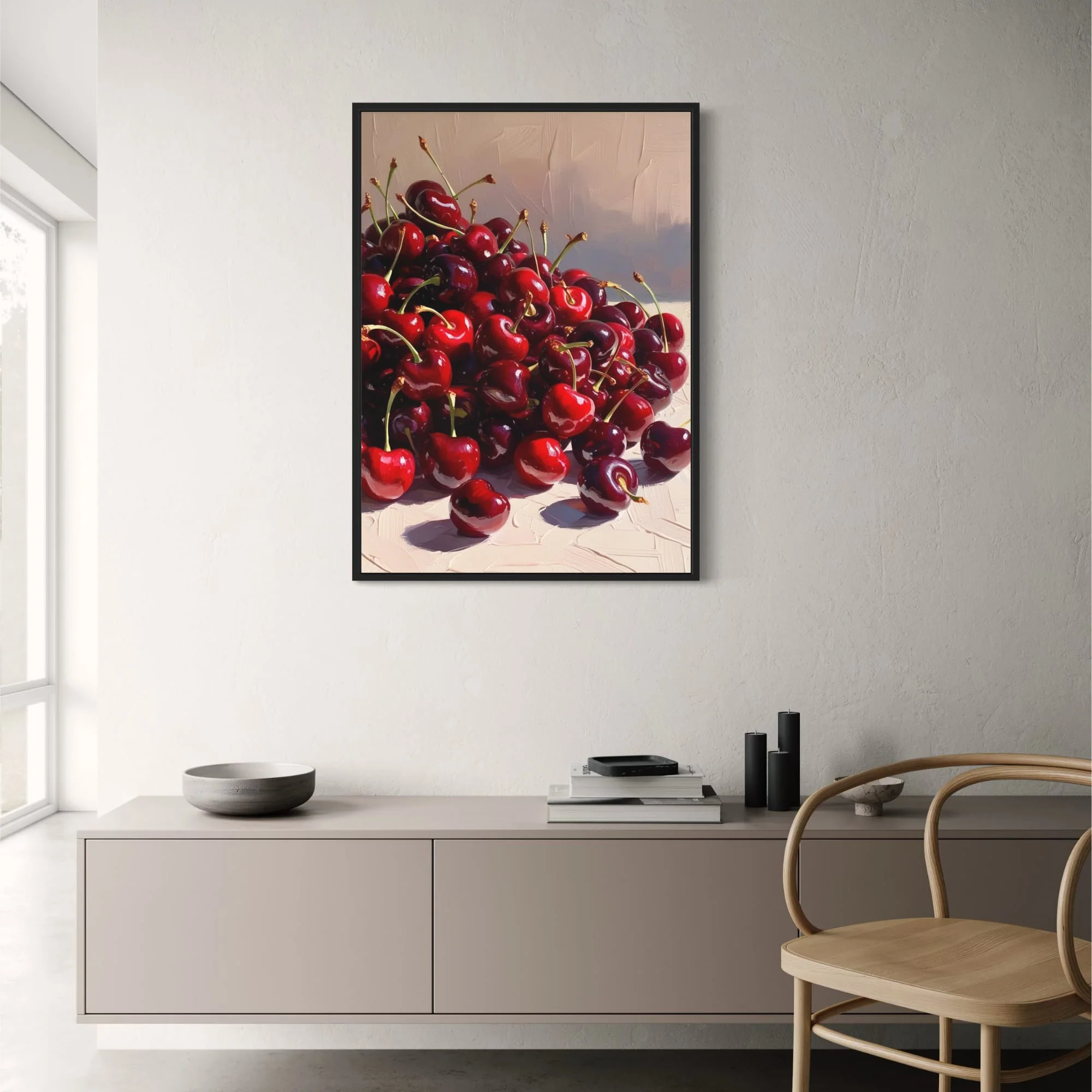 Vibrant Cherries | Bright Red Berries Art - Image 2