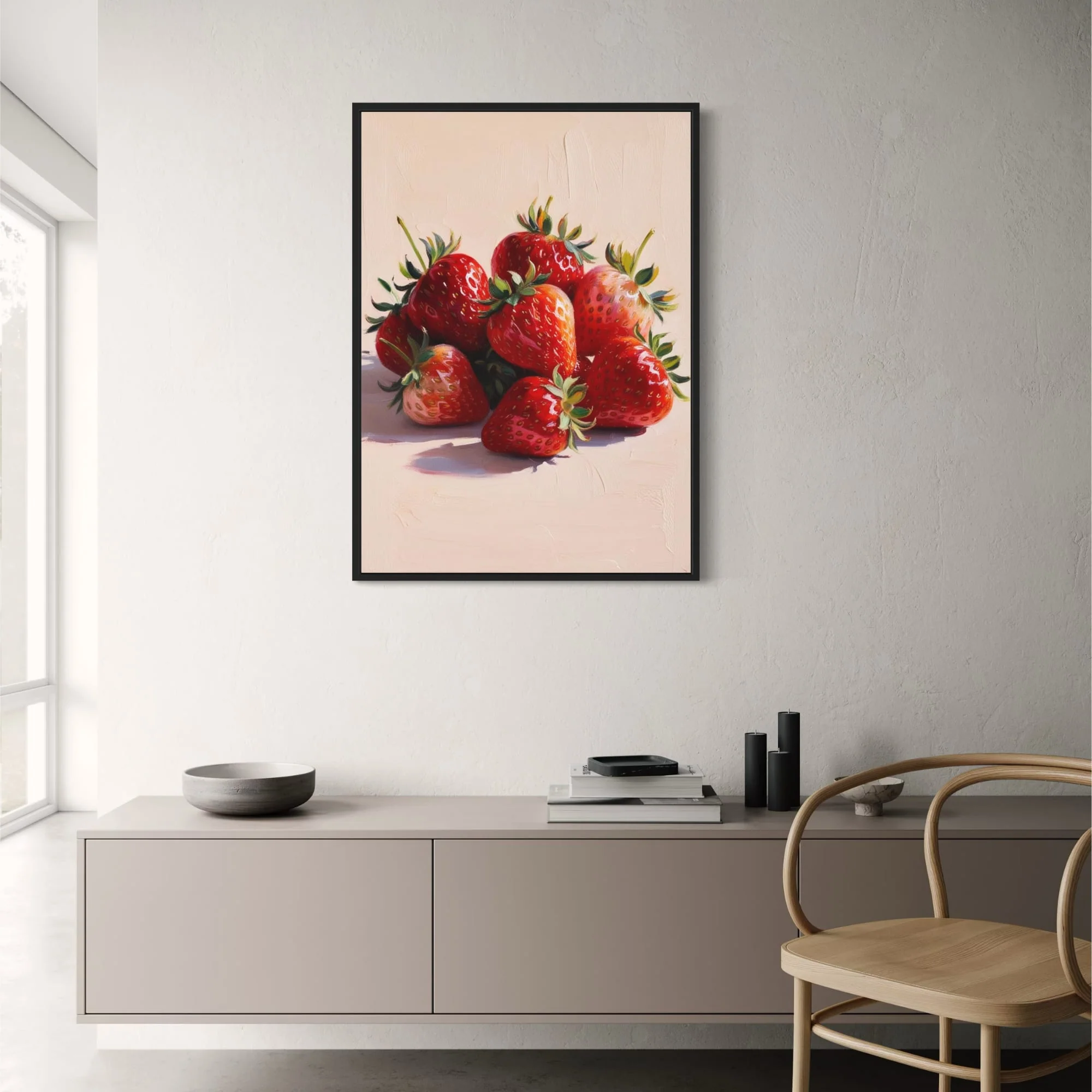 Strawberry Art | Botanical-Style | Vibrant Red - Image 2