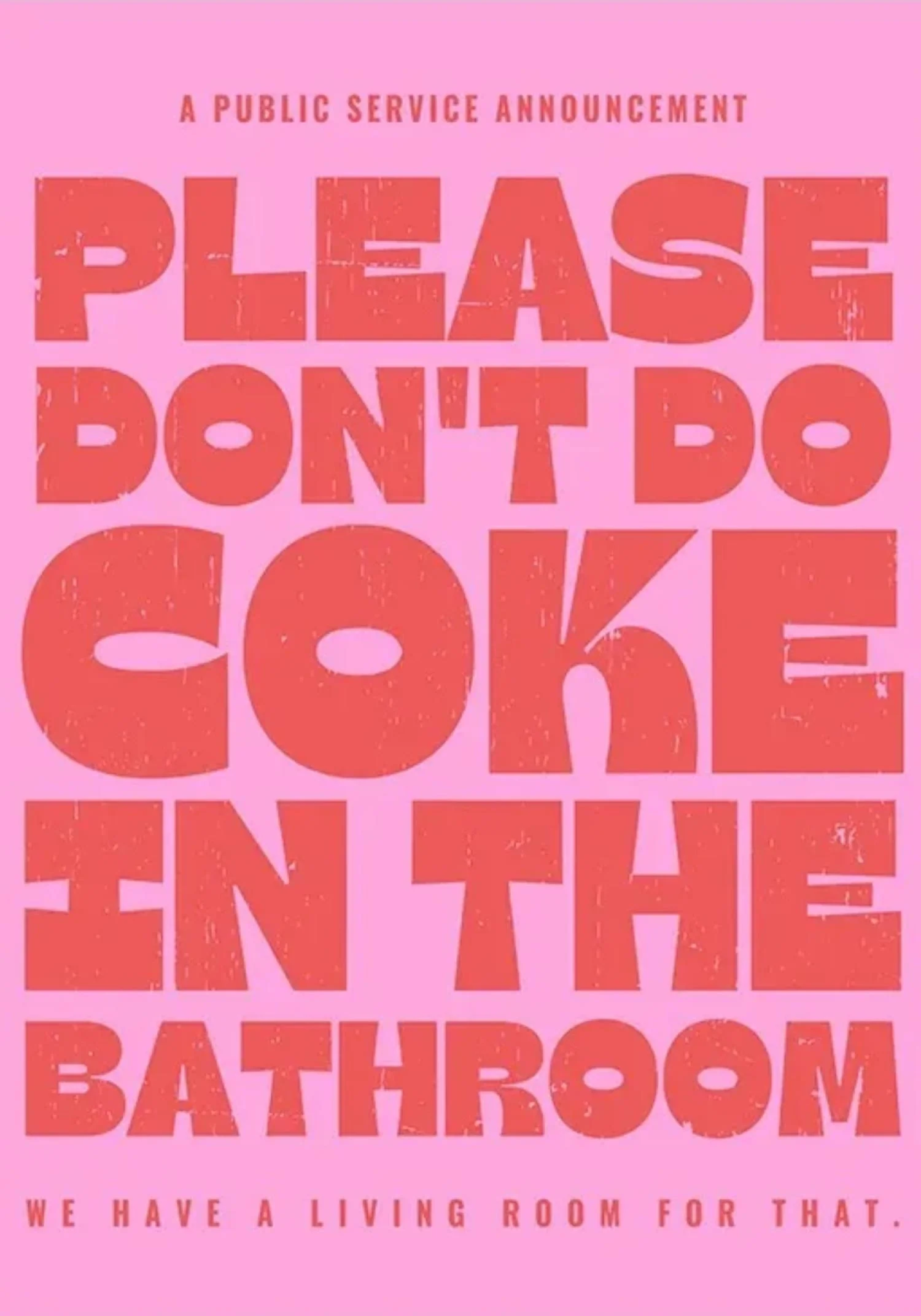 Please Don't Do Coke In The Bathroom | Humorous PSA - Image 4