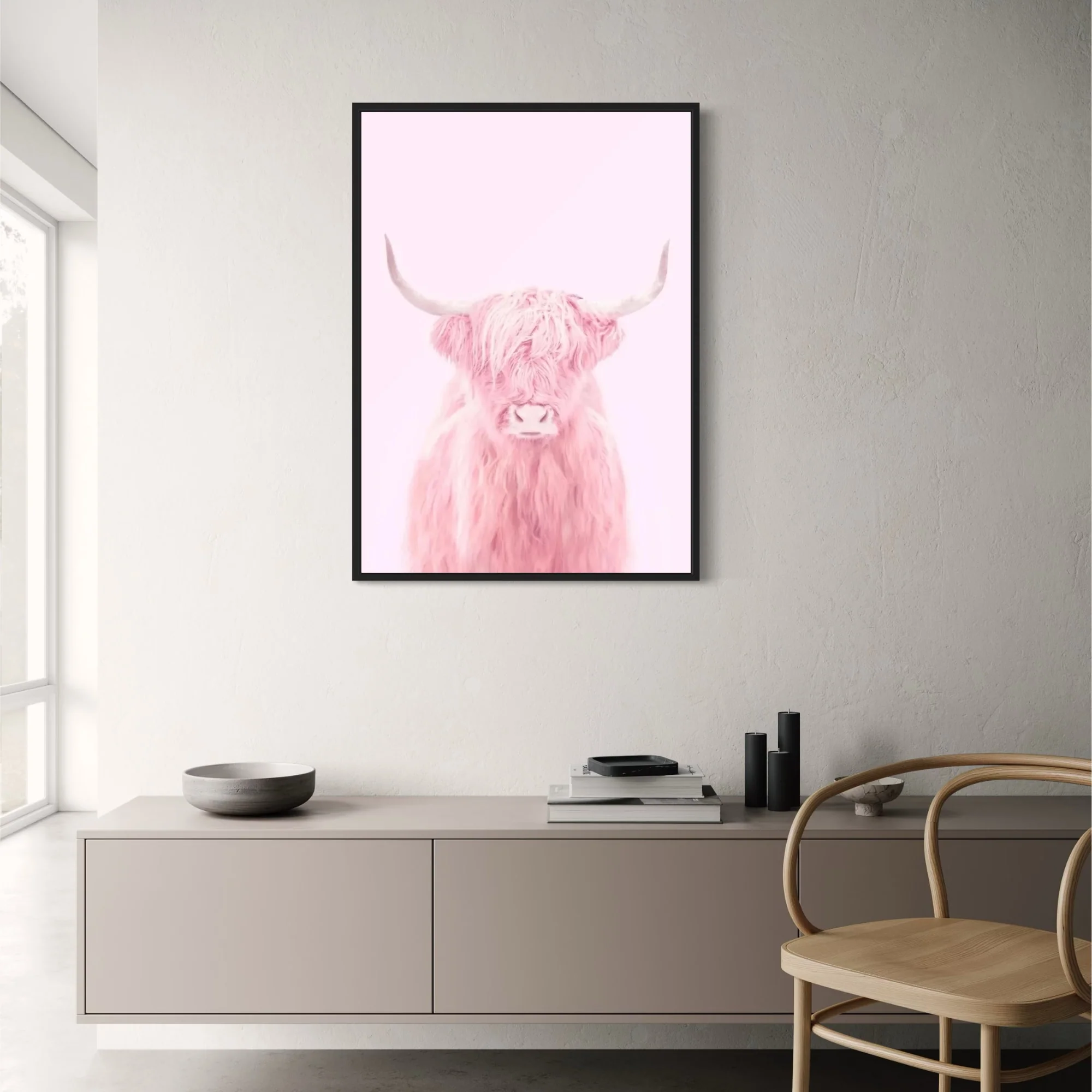 Pink Highland Cow | Fantastical Creatures Art - Image 2