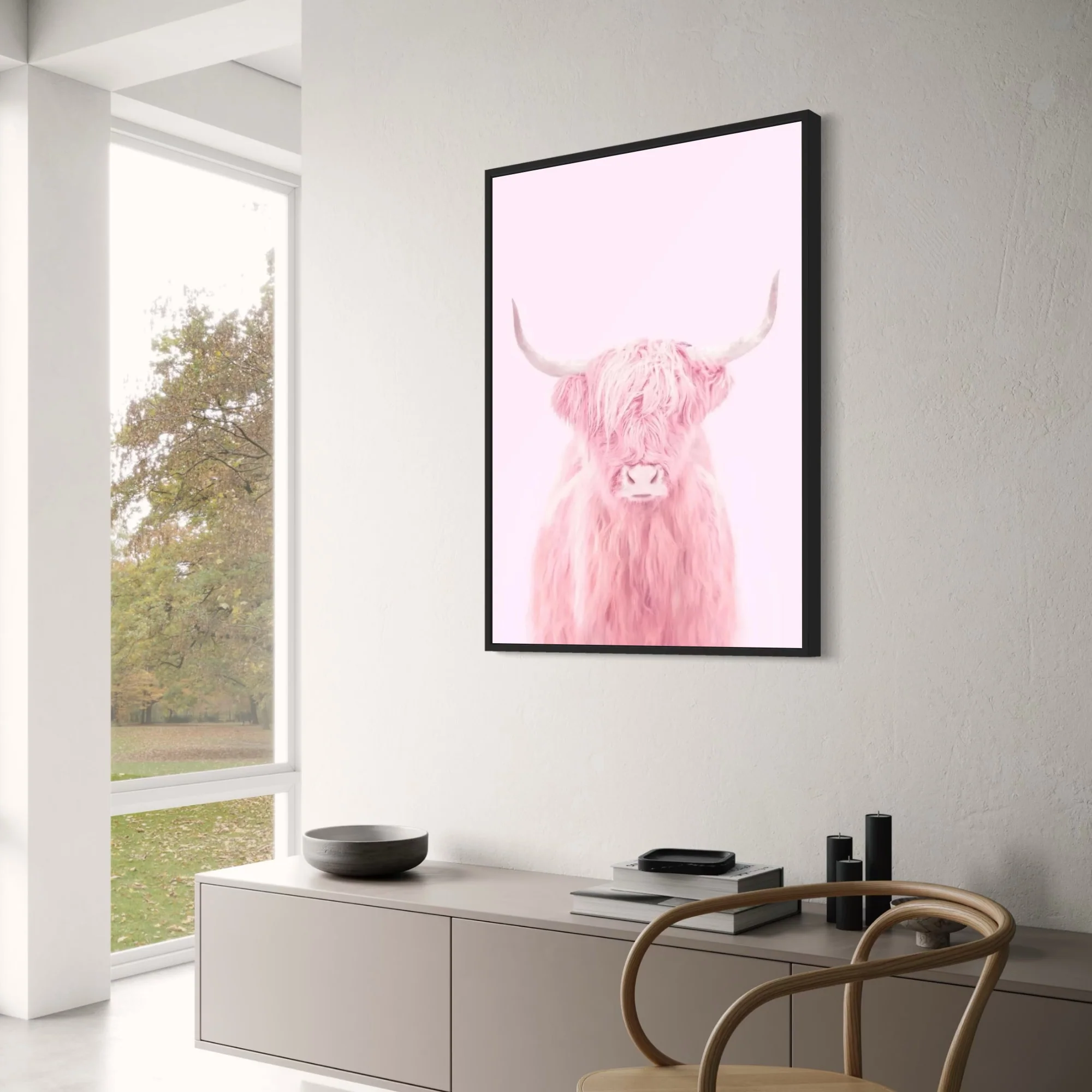 Pink Highland Cow | Fantastical Creatures Art - Image 3