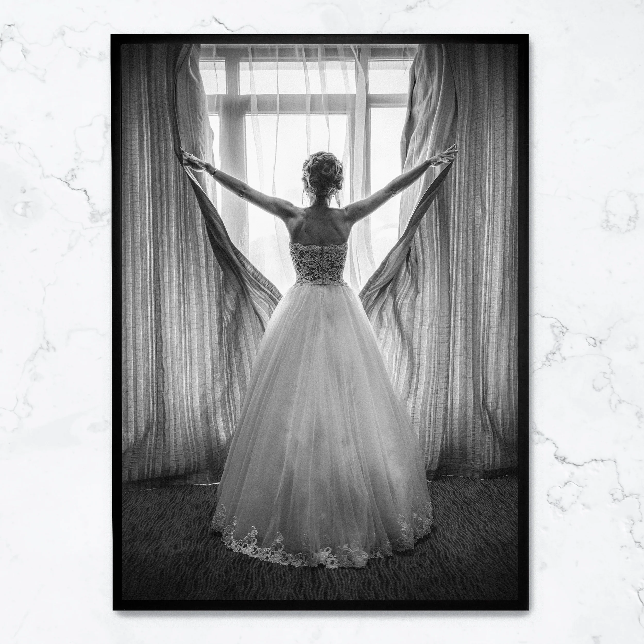 Girl Looking Out of Window Artwork - Image 4