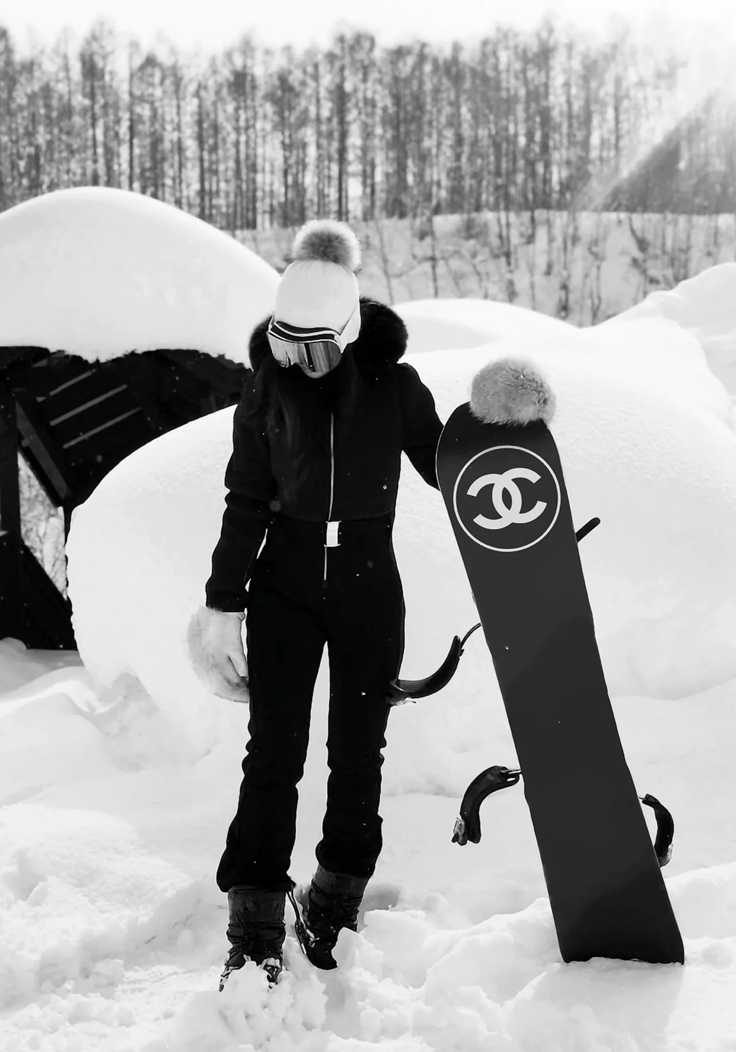 Chanel Snowboard | Fashionable Winter Sports Illustration - Image 4